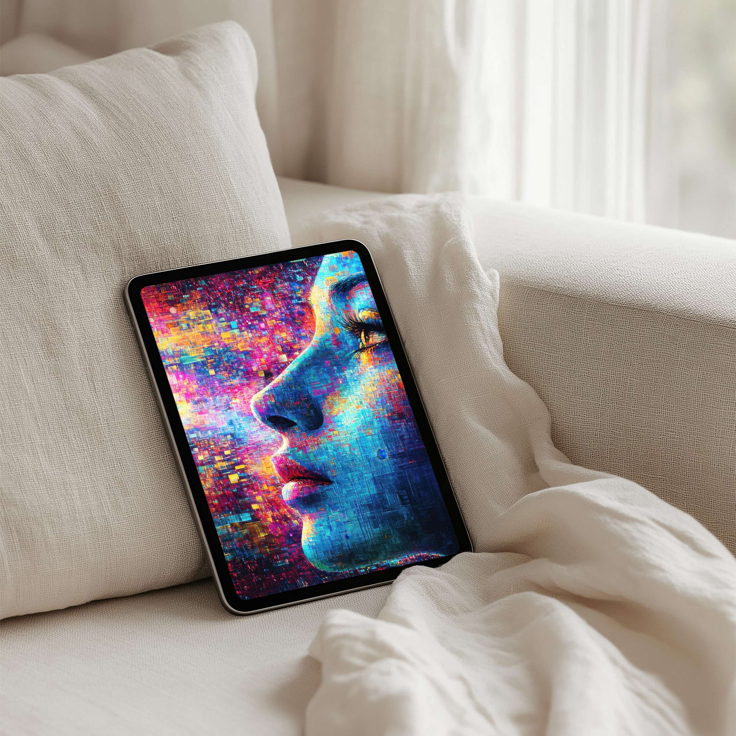 Vivid digital art iPad background for instant download enhances your tablet with tranquil beauty and mindful inspiration