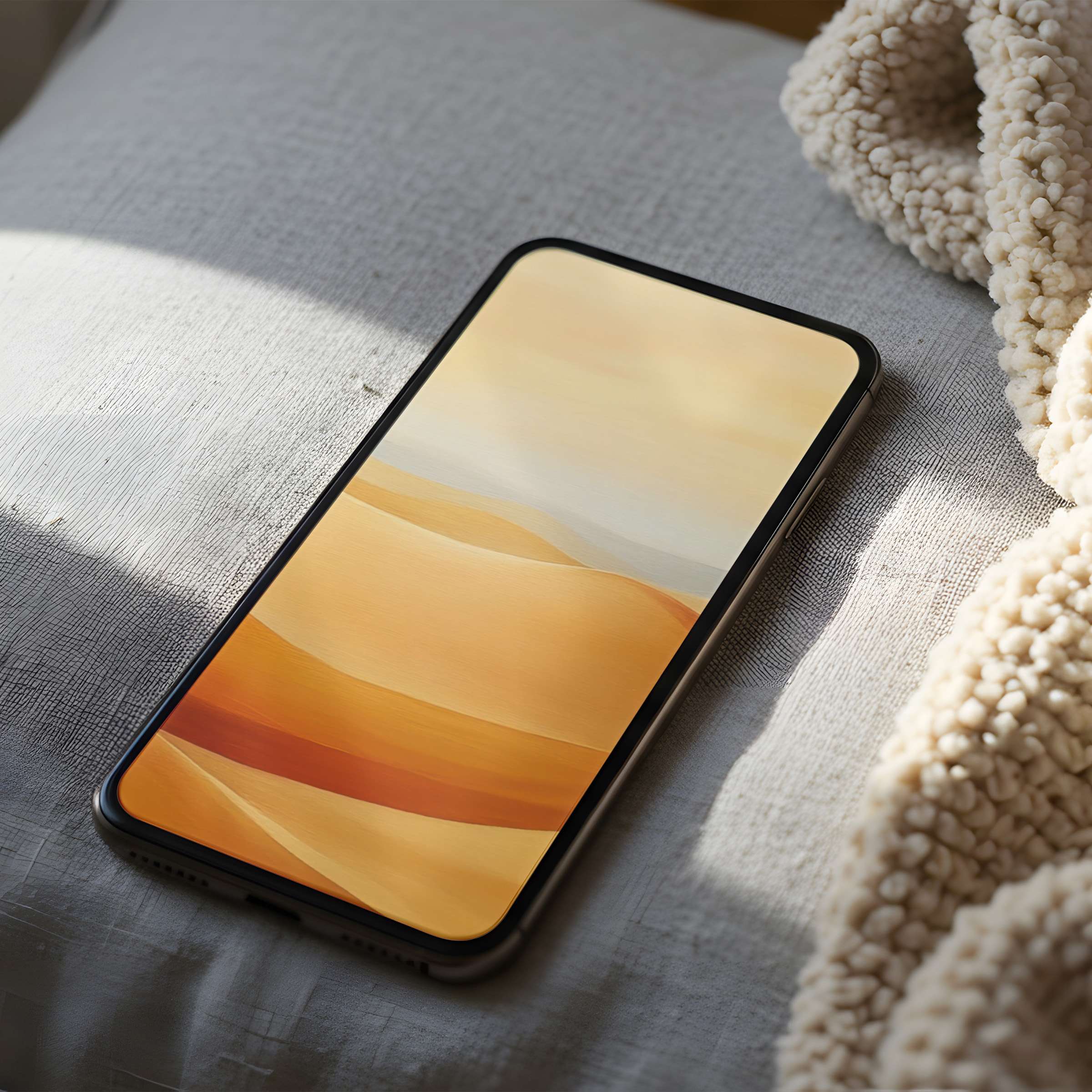 Elegant phone wallpaper featuring serene desert hues on a high-resolution display, seamlessly enhancing any iPhone or Android device