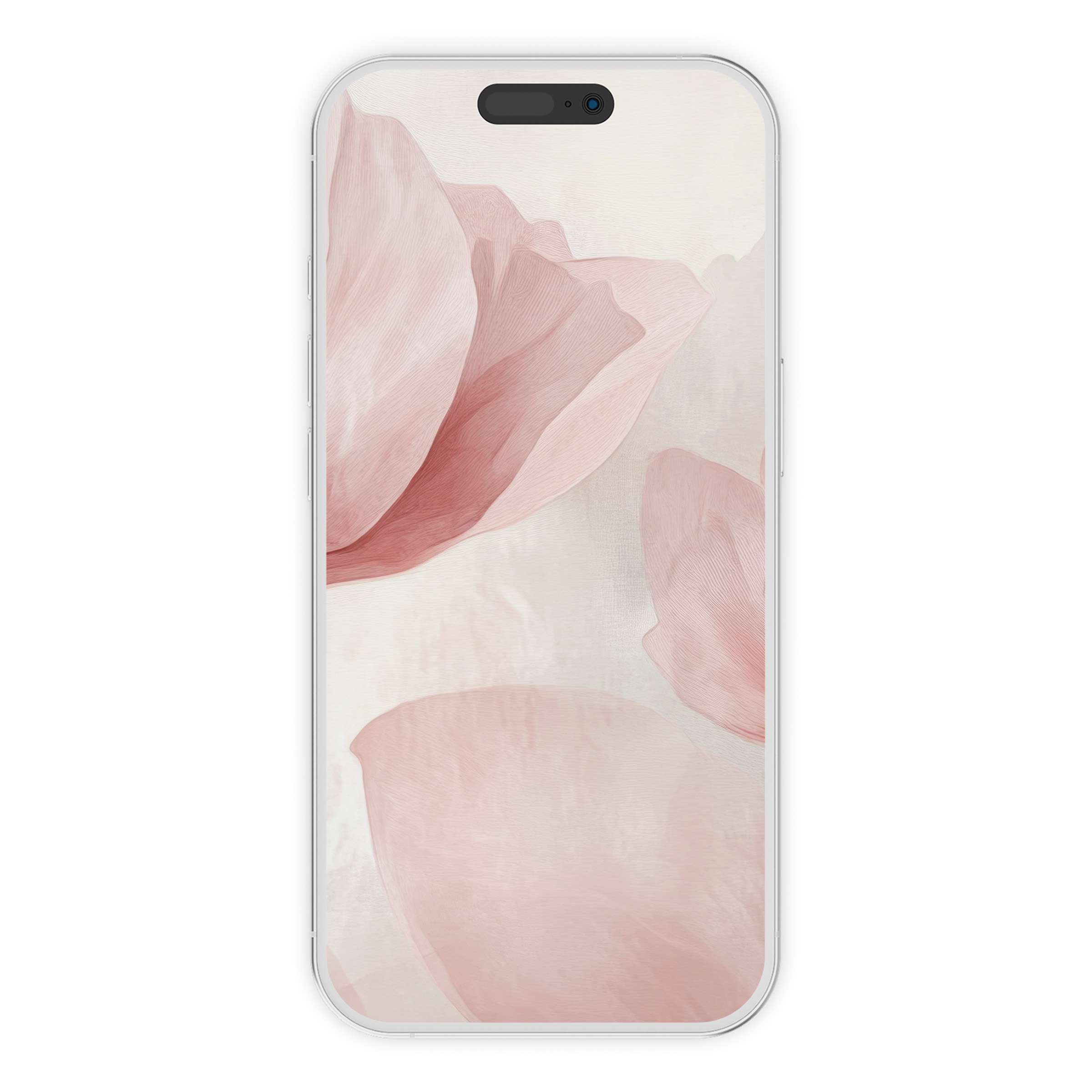 Elegant pink floral design on a serene digital download, perfect as a modern iPhone wallpaper for calming phone backgrounds