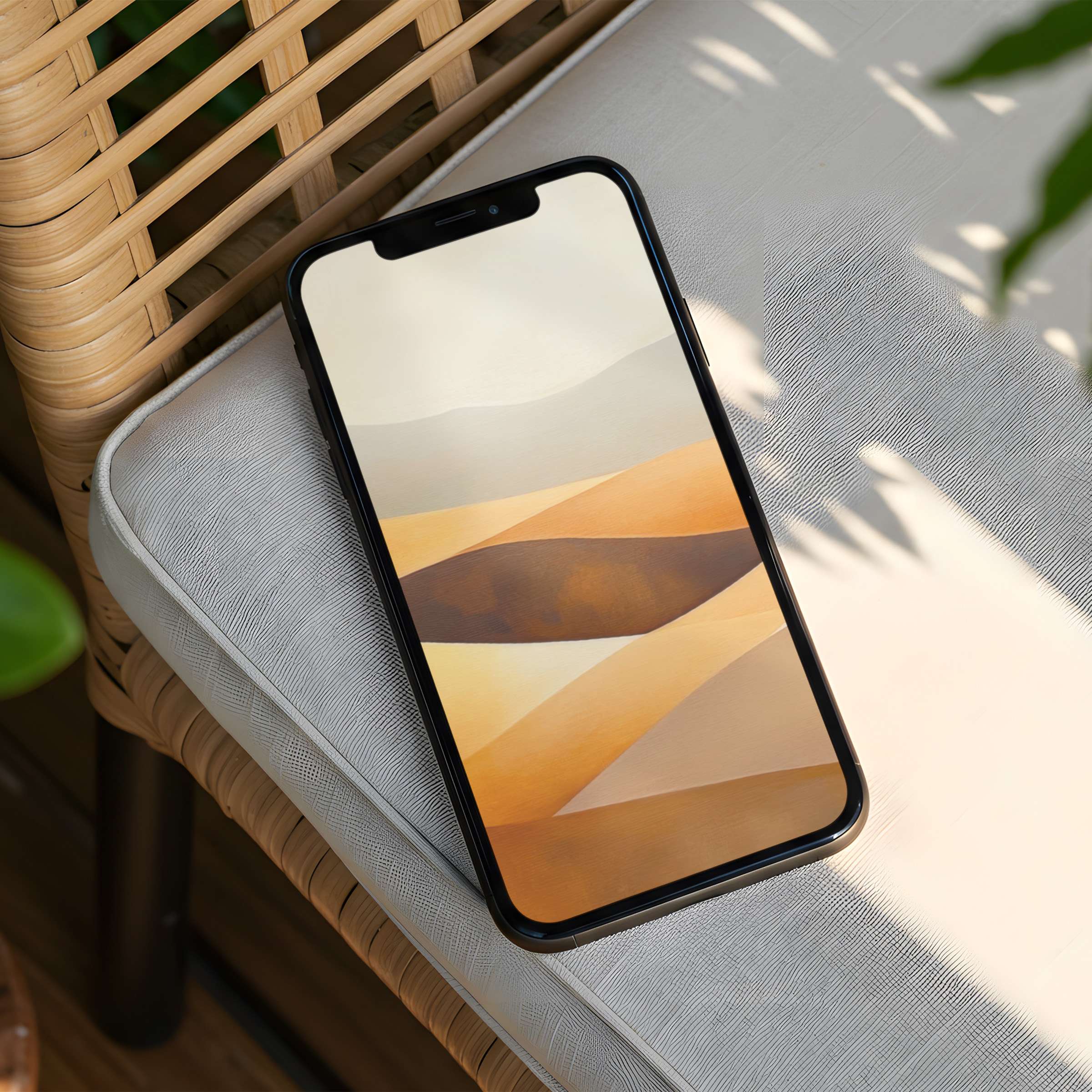 Elegant abstract desert iPhone background for instant download, blends warm hues with calming aesthetics to inspire mindfulness on your phone