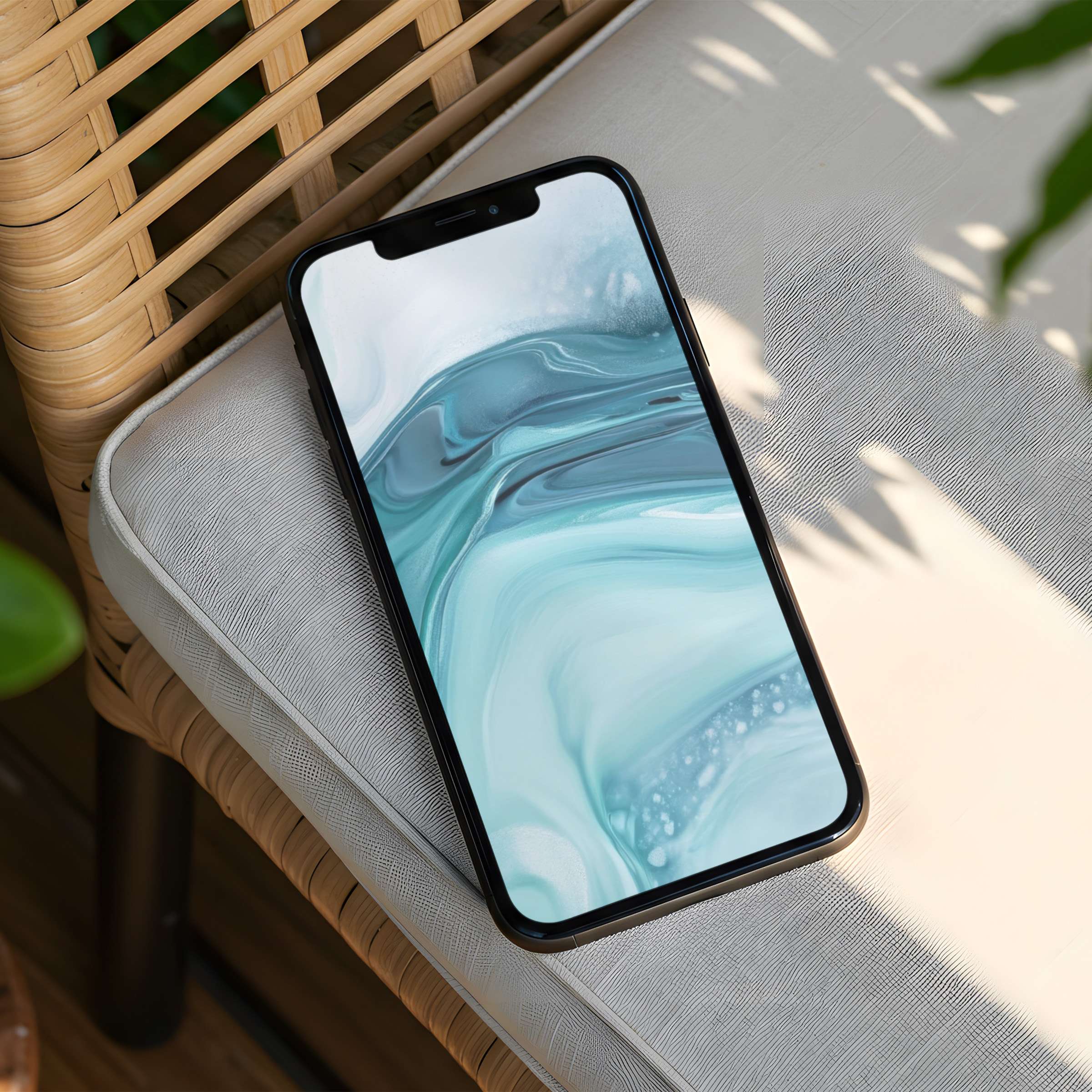 Elegant iPhone background featuring calming aqua marble design for instant download fits any phone for mindfulness and style