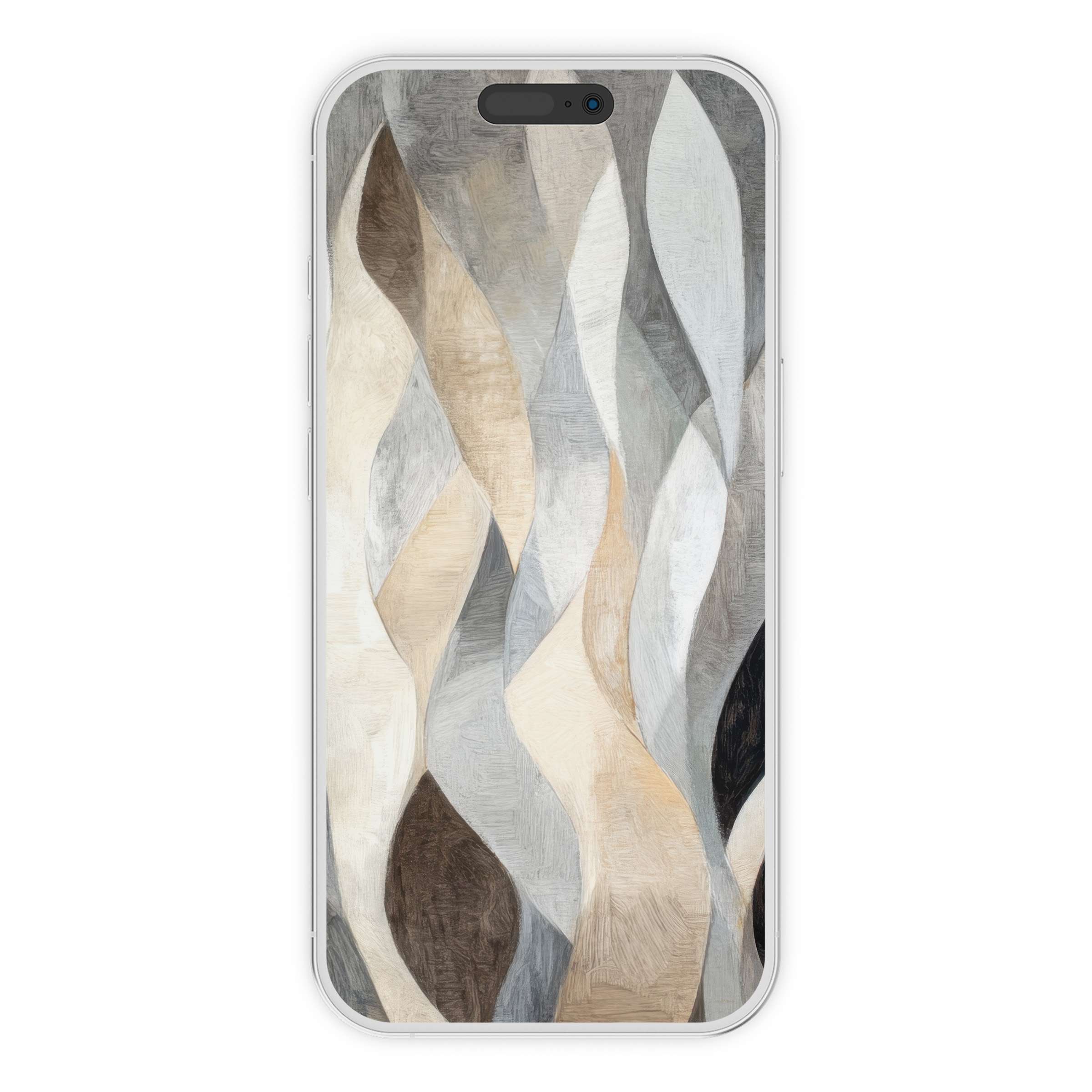 Elegant modern iPhone wallpaper featuring soothing neutral waves ideal for phone background a serene digital download for all devices