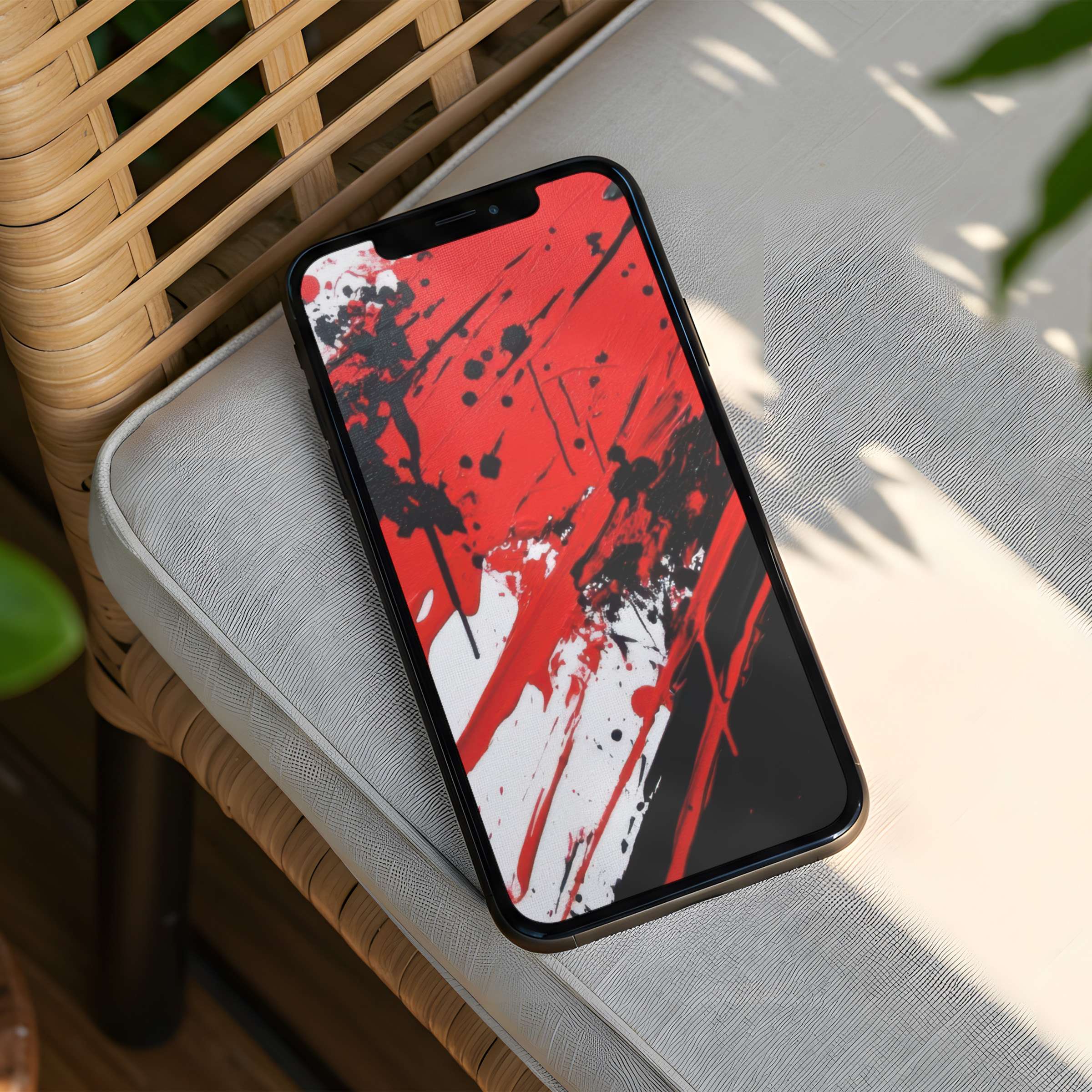 Elegant abstract red and black iPhone background evokes calm and inspiration perfect for instant download on any phone