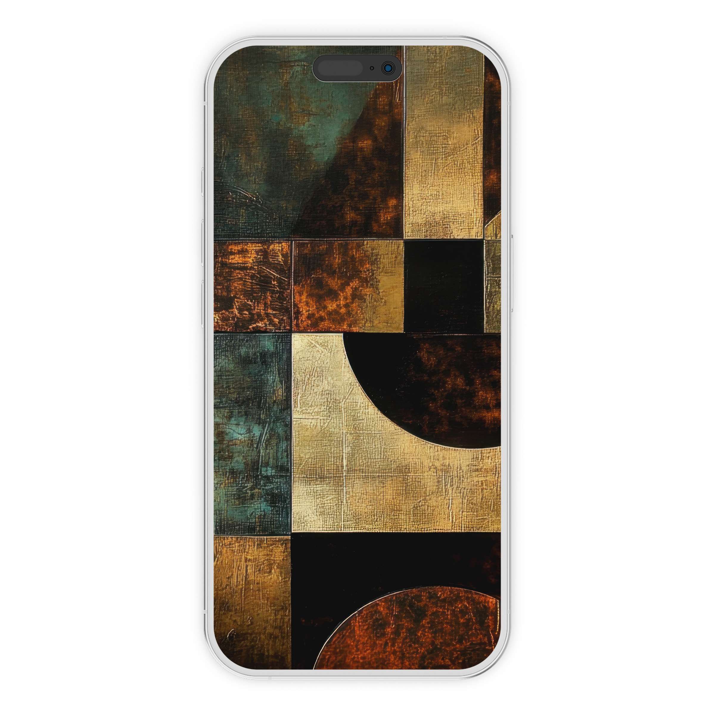 Elegant geometric abstract in warm earthy tones creates a modern iPhone wallpaper digital download for a tranquil phone background