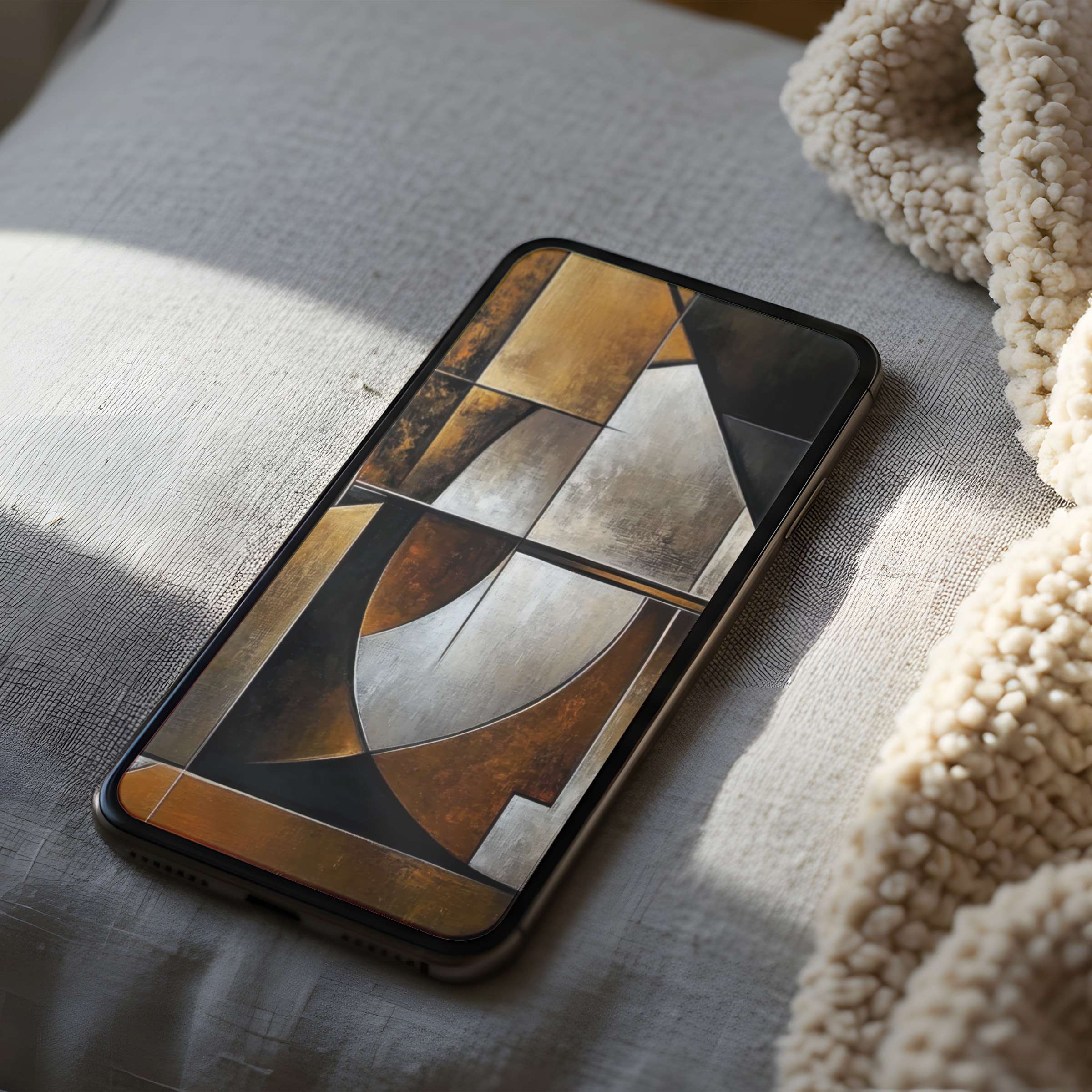 Elegant abstract phone wallpaper showcasing rich earth tones in high resolution perfect for iPhone and Android digital download
