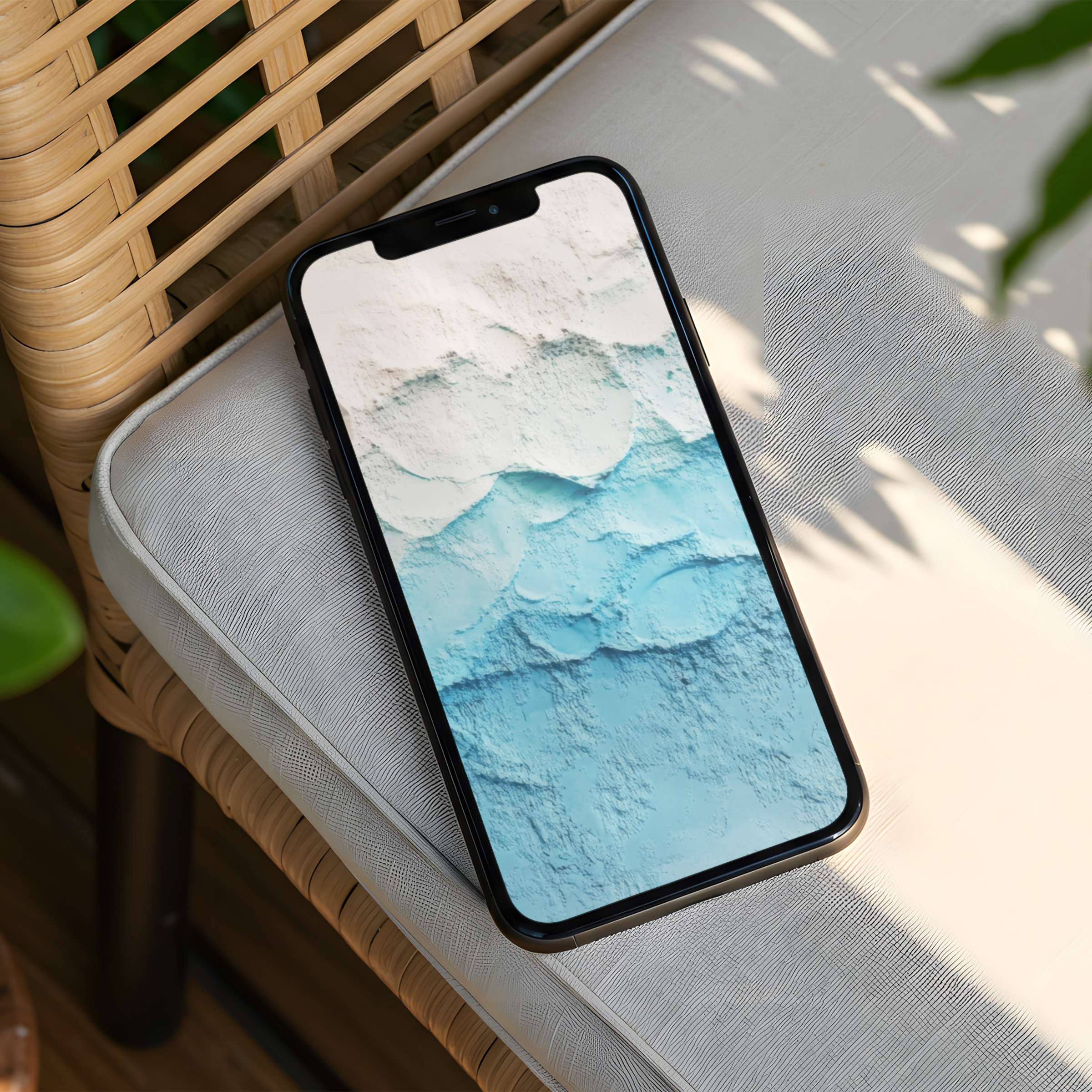 Elegant sky blue textured iPhone background for instant download brings calm and inspiration to your phone and Android screens