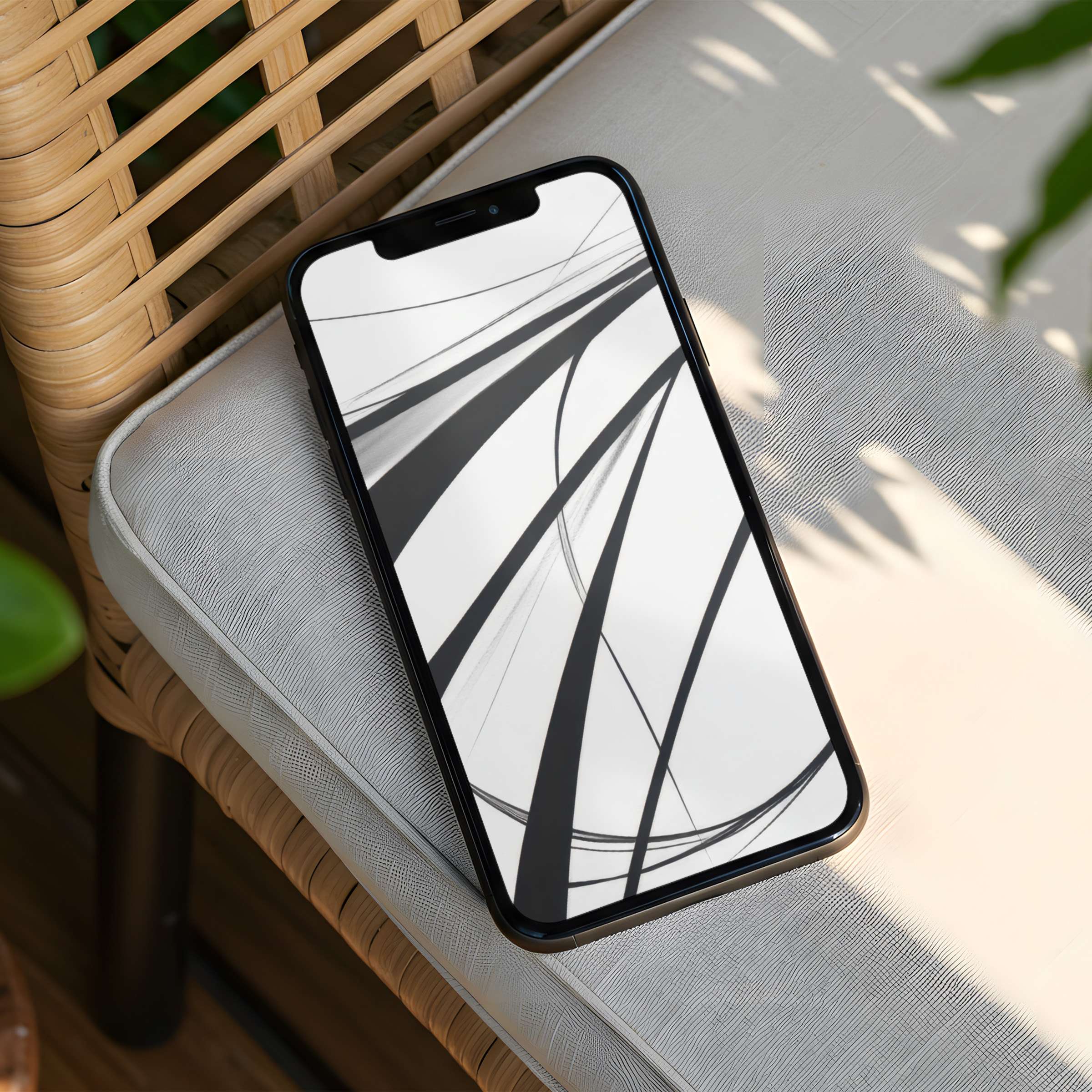Elegant black and white abstract iPhone background for instant download fits any phone inspiring calm and mindful aesthetics