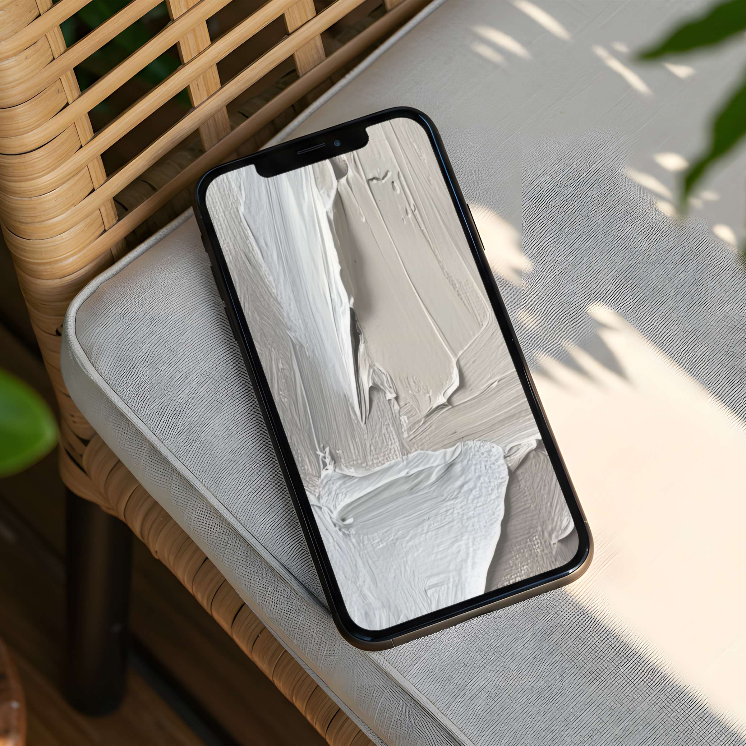 Elegant beige and white abstract iPhone background, perfect for inspiring calm and mindfulness with instant download for any phone