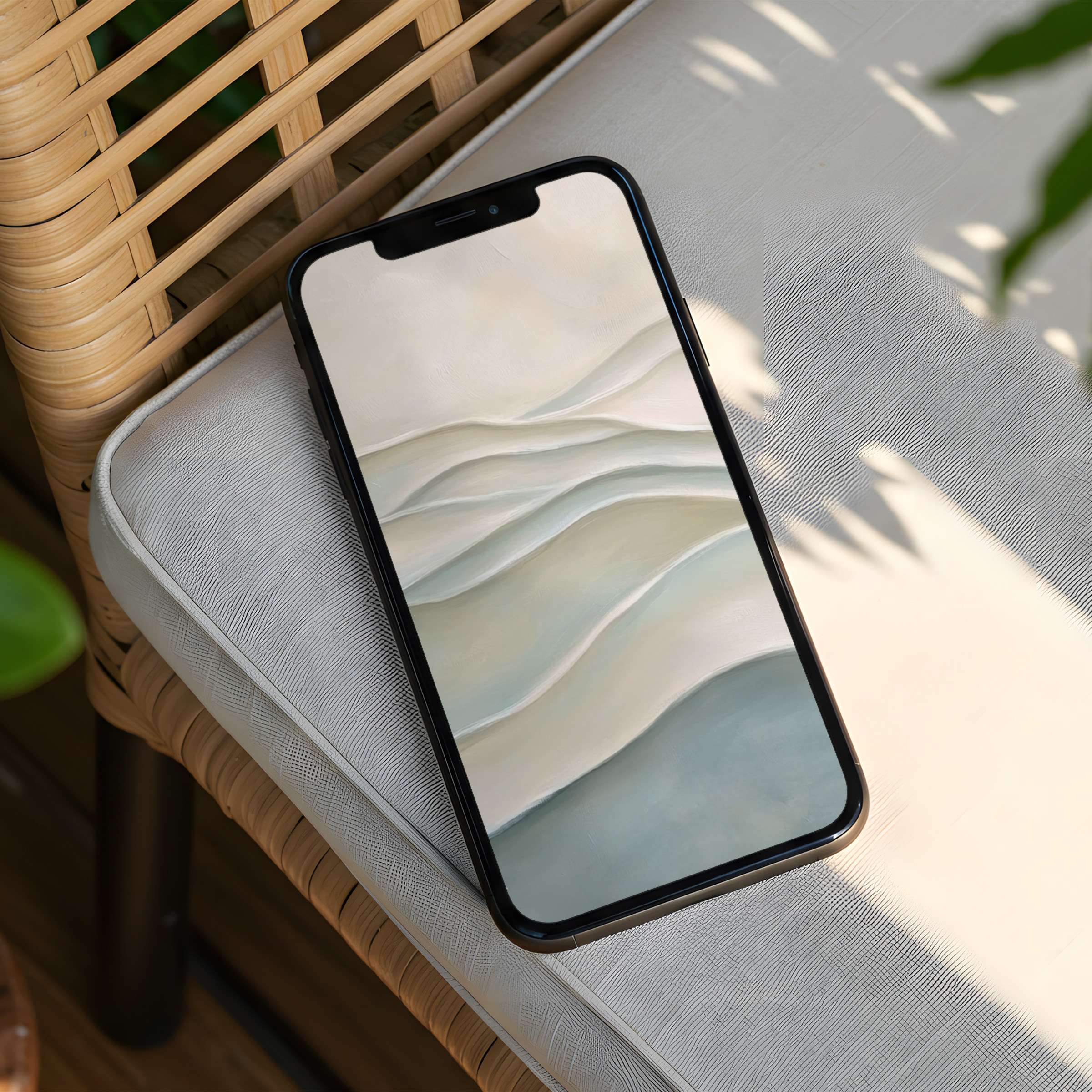 Elegant iPhone background with soothing pastel wave design for instant download brightens phone screens evokes calm and mindfulness