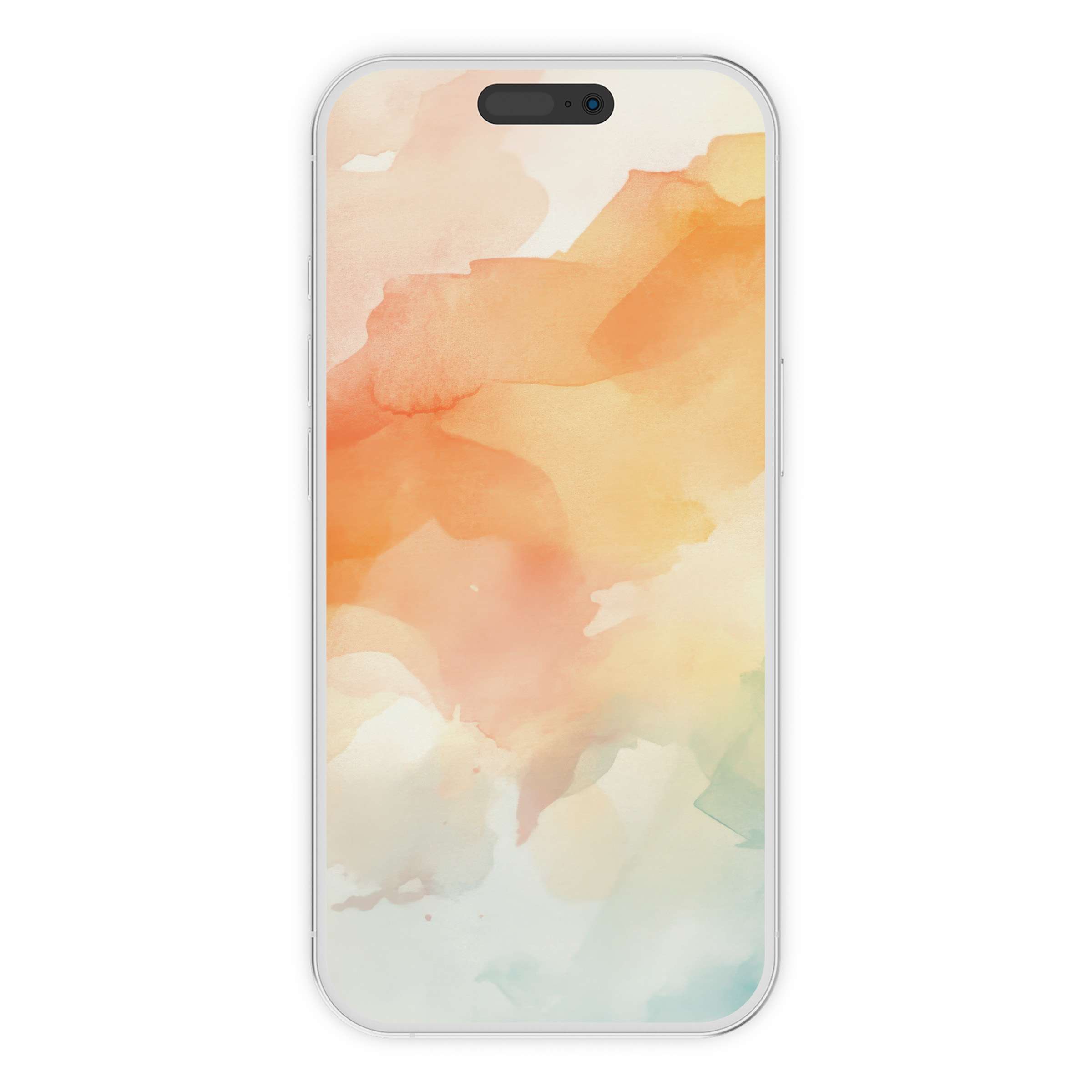 Elegant modern iPhone wallpaper in pastel watercolor hues evokes tranquility and calm digital download for phone background art