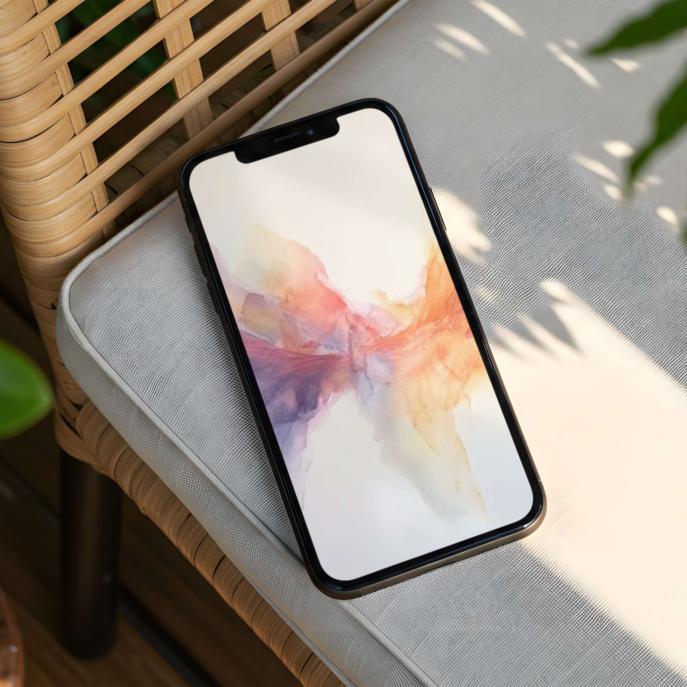 Elegant watercolor iPhone background offers calm and inspiration for mindful living instant download fits all phone screens