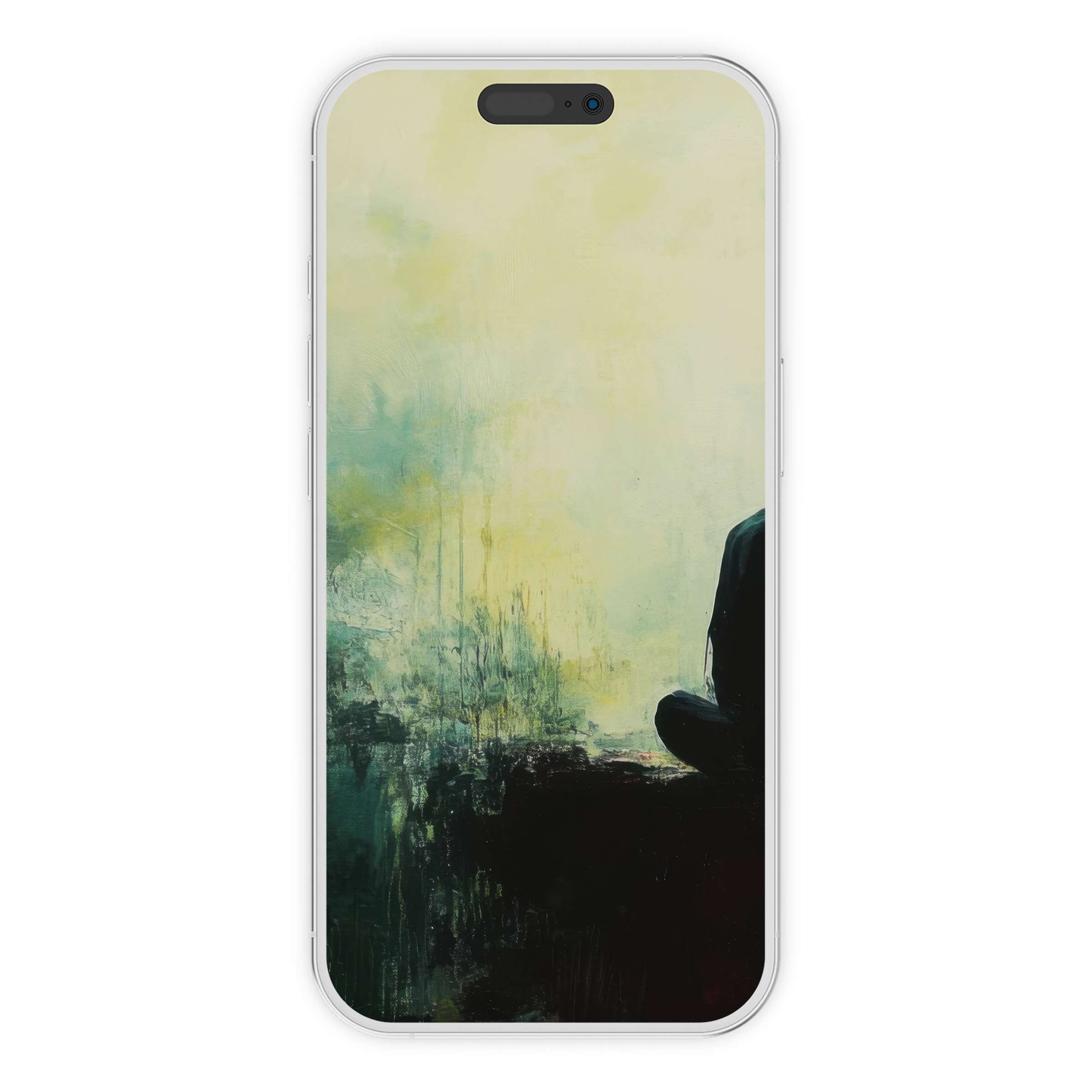 Modern iPhone wallpaper with abstract, serene hues and textured elegance, perfect digital download for refined phone background artistry