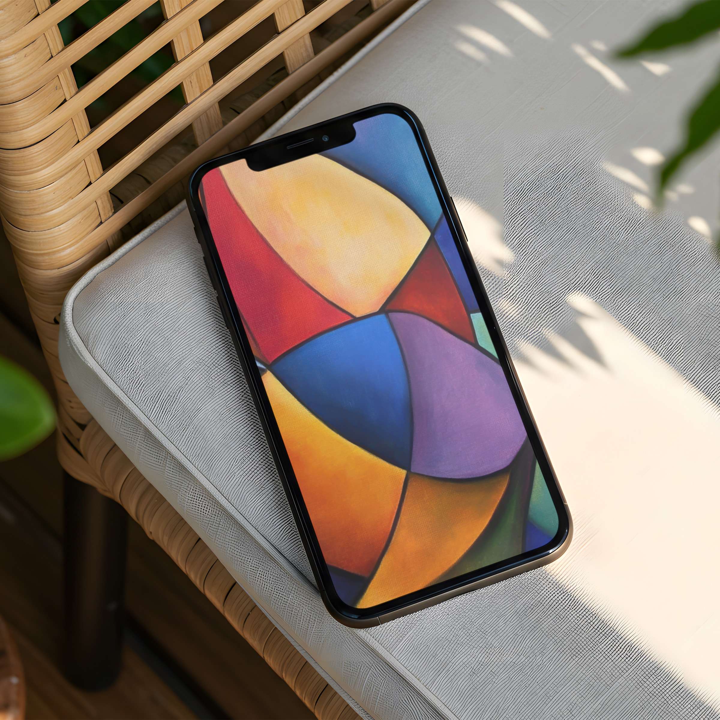 Vibrant abstract iPhone background, perfect for an inspiring phone look, bringing calm with instant download for design lovers