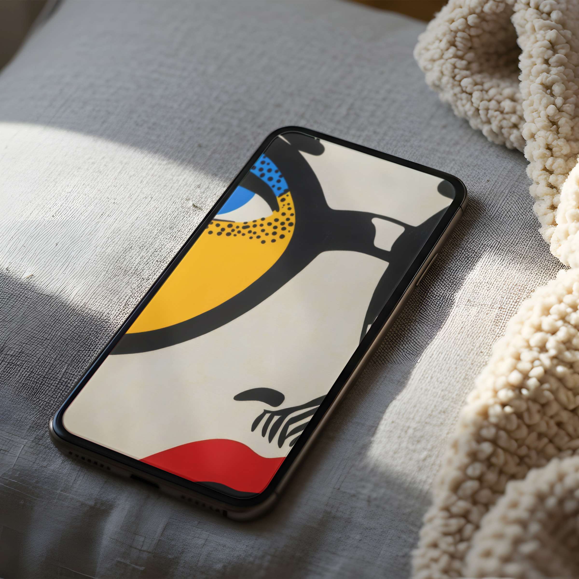 Bright and bold illustration phone wallpaper in high resolution, perfect for stylish iPhone and Android users seeking an inspiring digital download