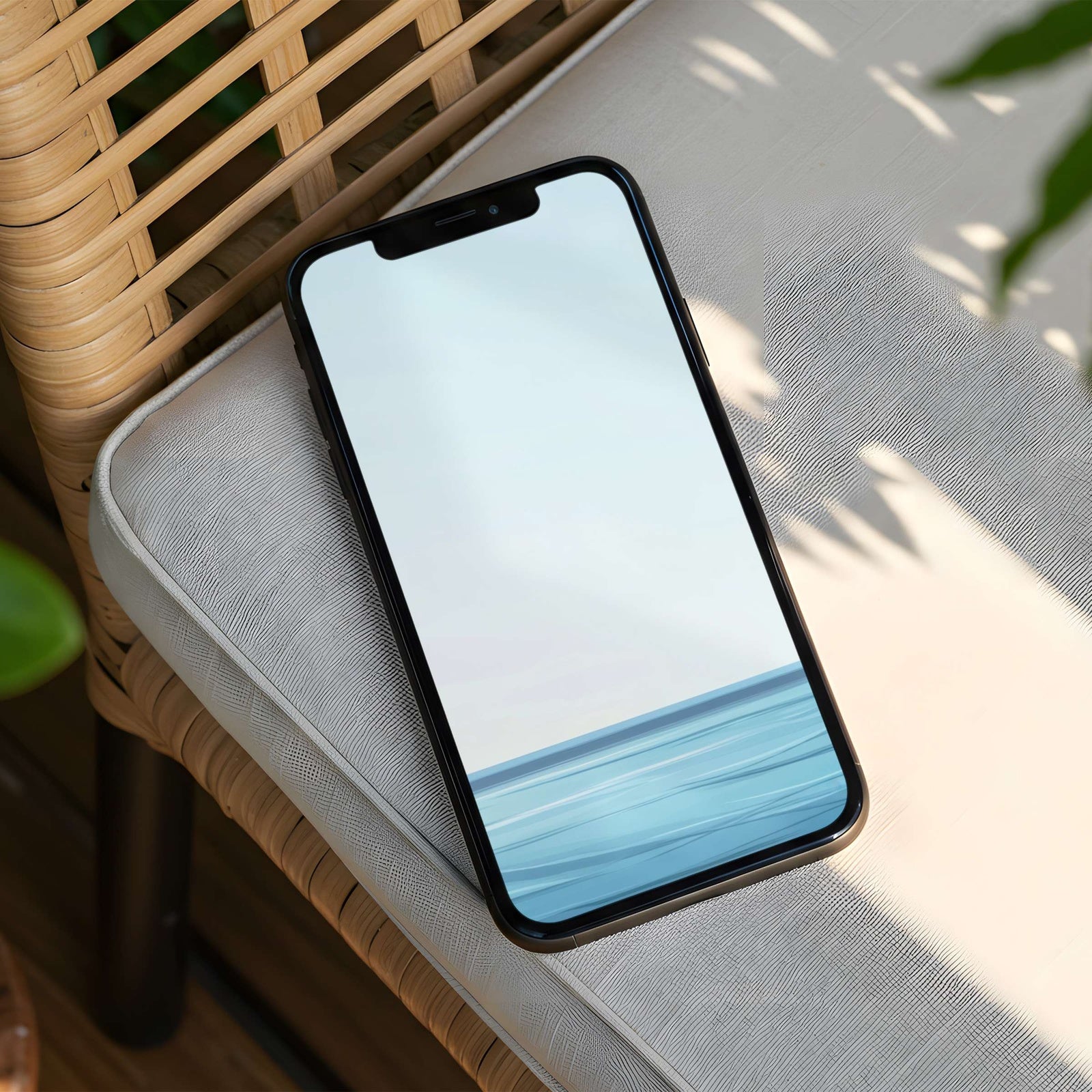 Modern iPhone Wallpaper Minimalist Ocean Horizon Serenity Painting 