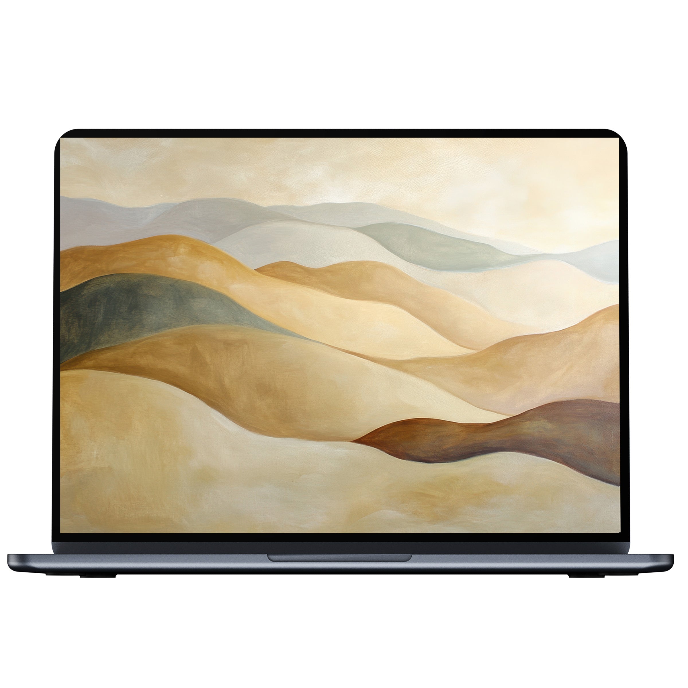 Serene abstract waves in soft earth tones create a neutral desktop wallpaper digital download for PC and laptop elegance