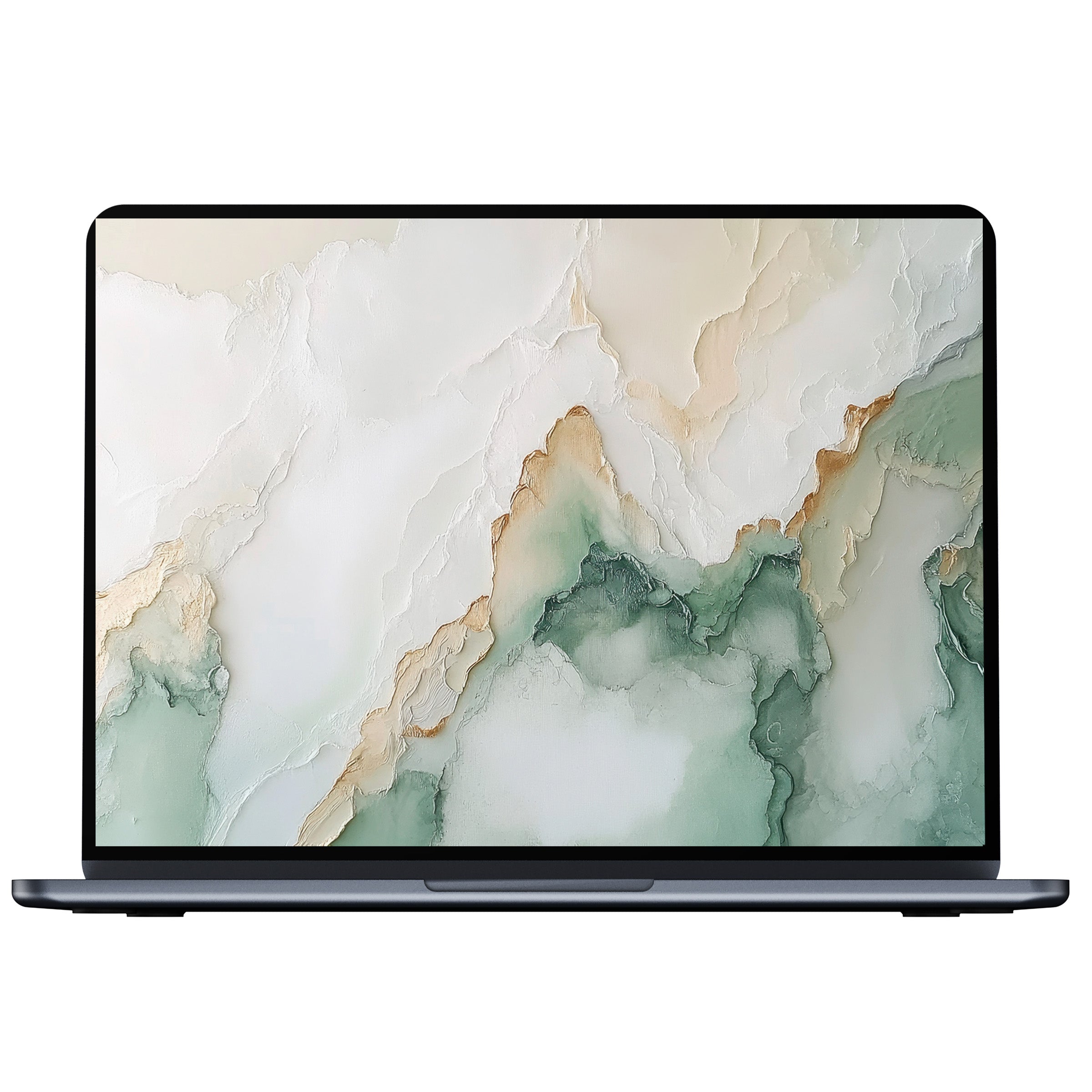 Neutral desktop wallpaper featuring soft green and beige abstract textures inspires elegance and calm for any pc or laptop digital download
