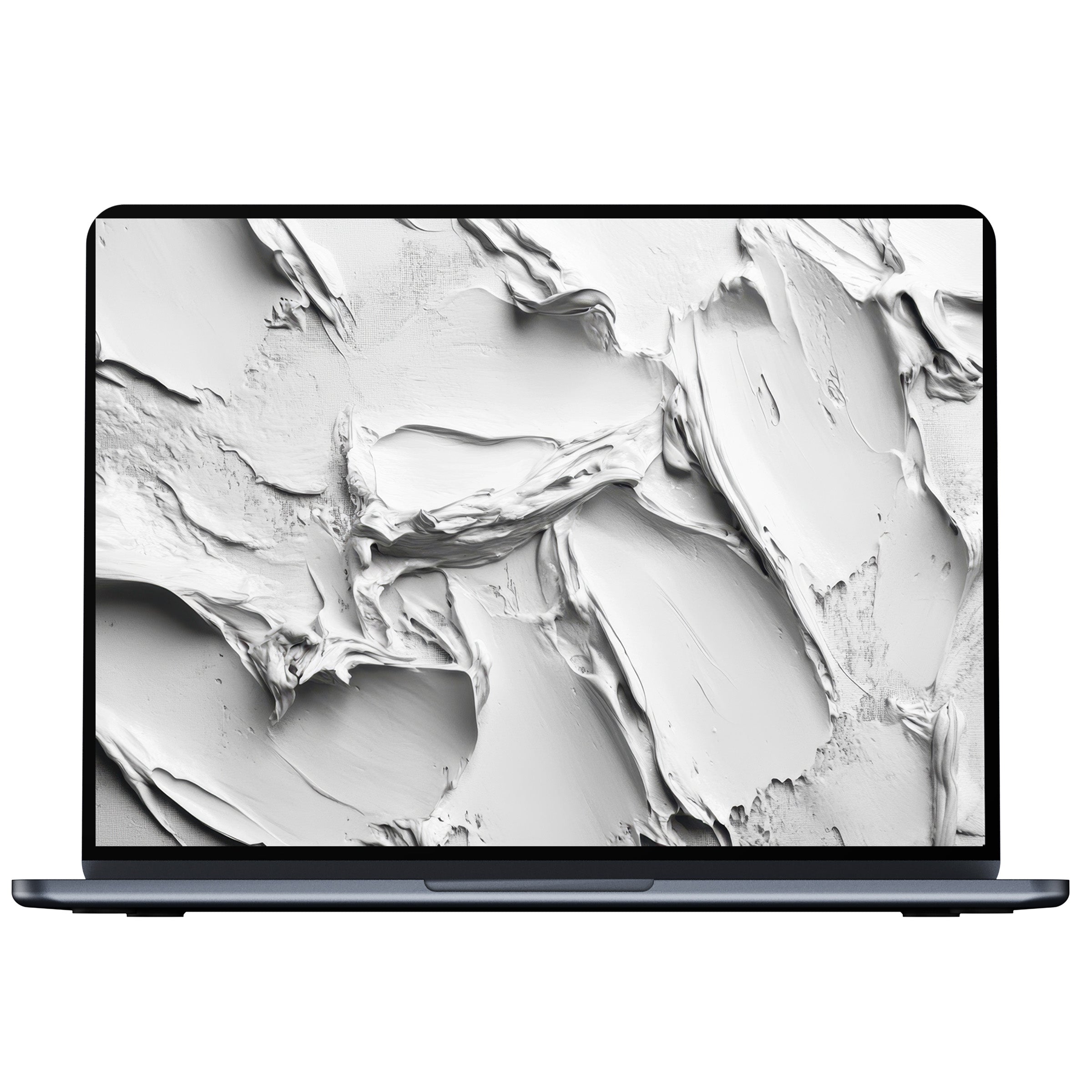 Neutral desktop wallpaper with textured white abstract art for PC and laptop digital download brings calm elegance and inspiration