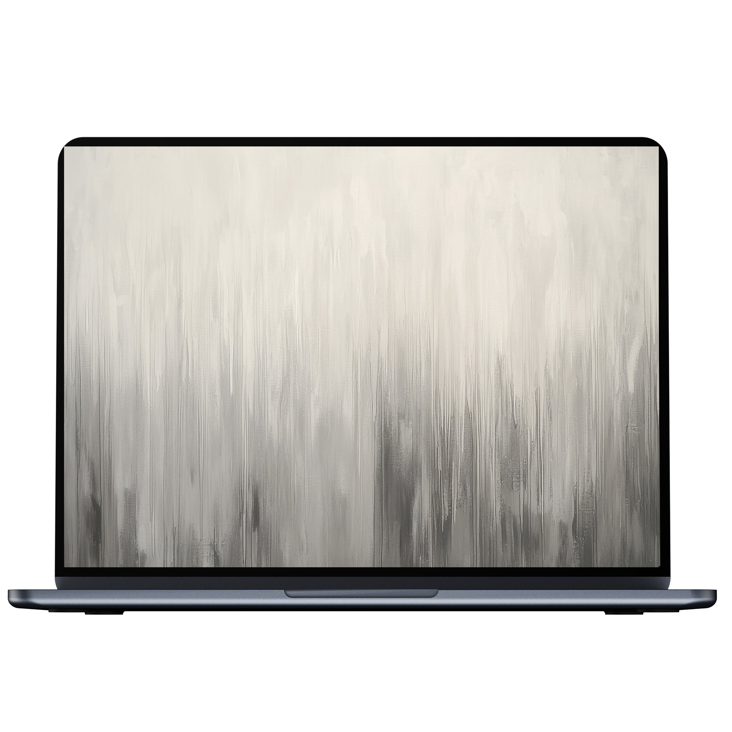 Elegant neutral desktop wallpaper with soft gray brushstrokes for pc or laptop digital download inspiring calm and mindfulness