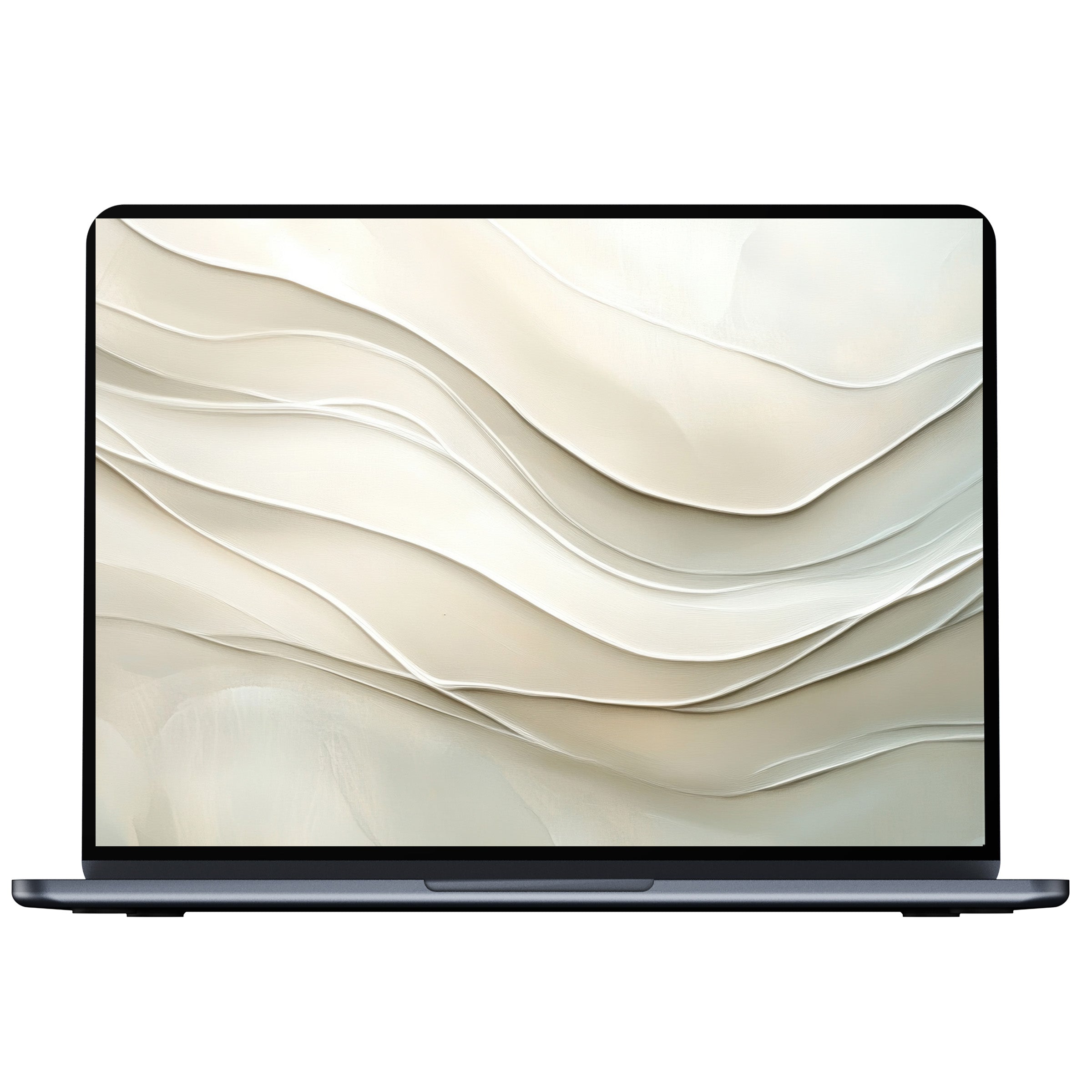Neutral desktop wallpaper showcasing elegant cream waves and textures for PC, laptop, and Mac digital download inspiring tranquility