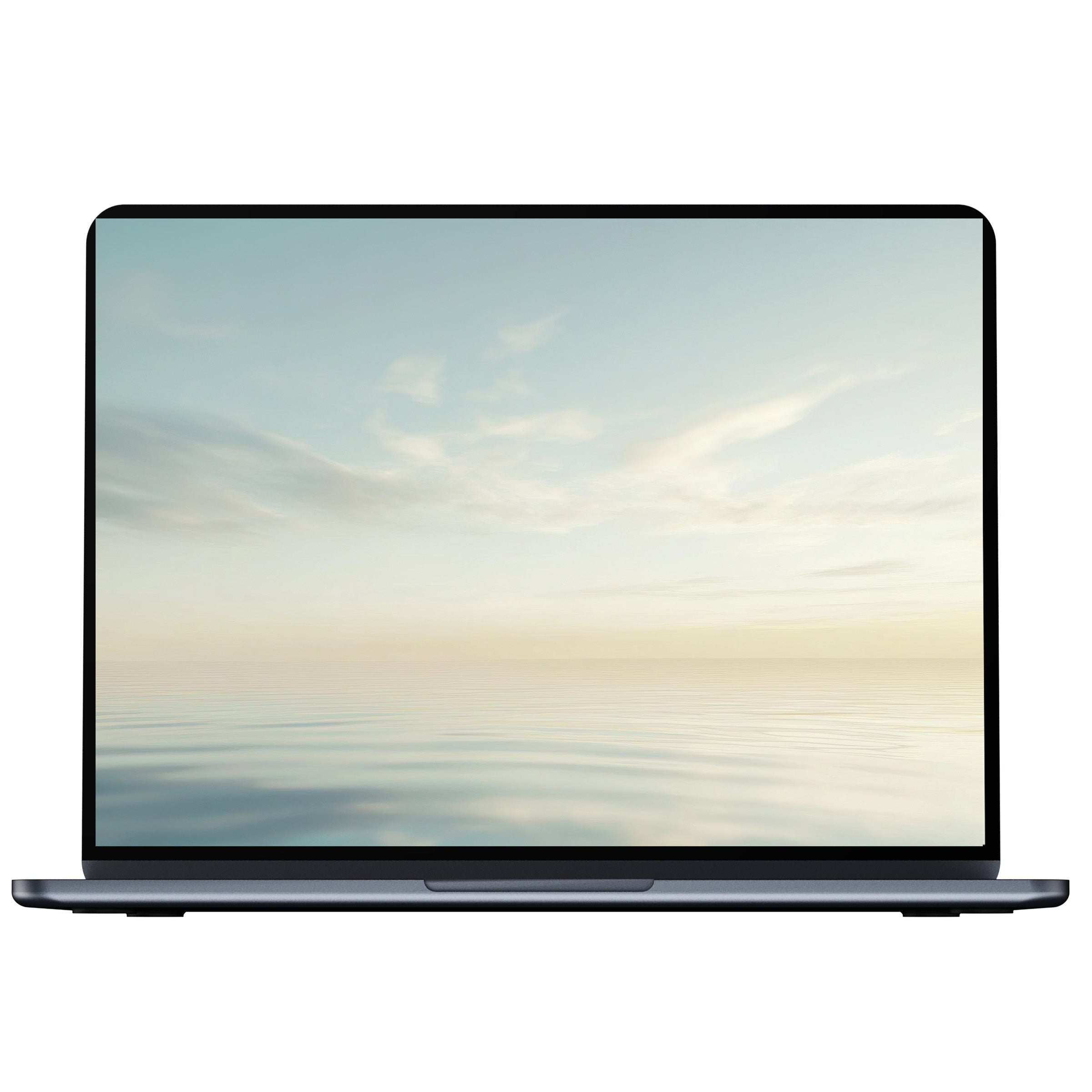 Serene ocean view neutral desktop wallpaper digital download for PC and laptop inspires calm elegance and mindful productivity