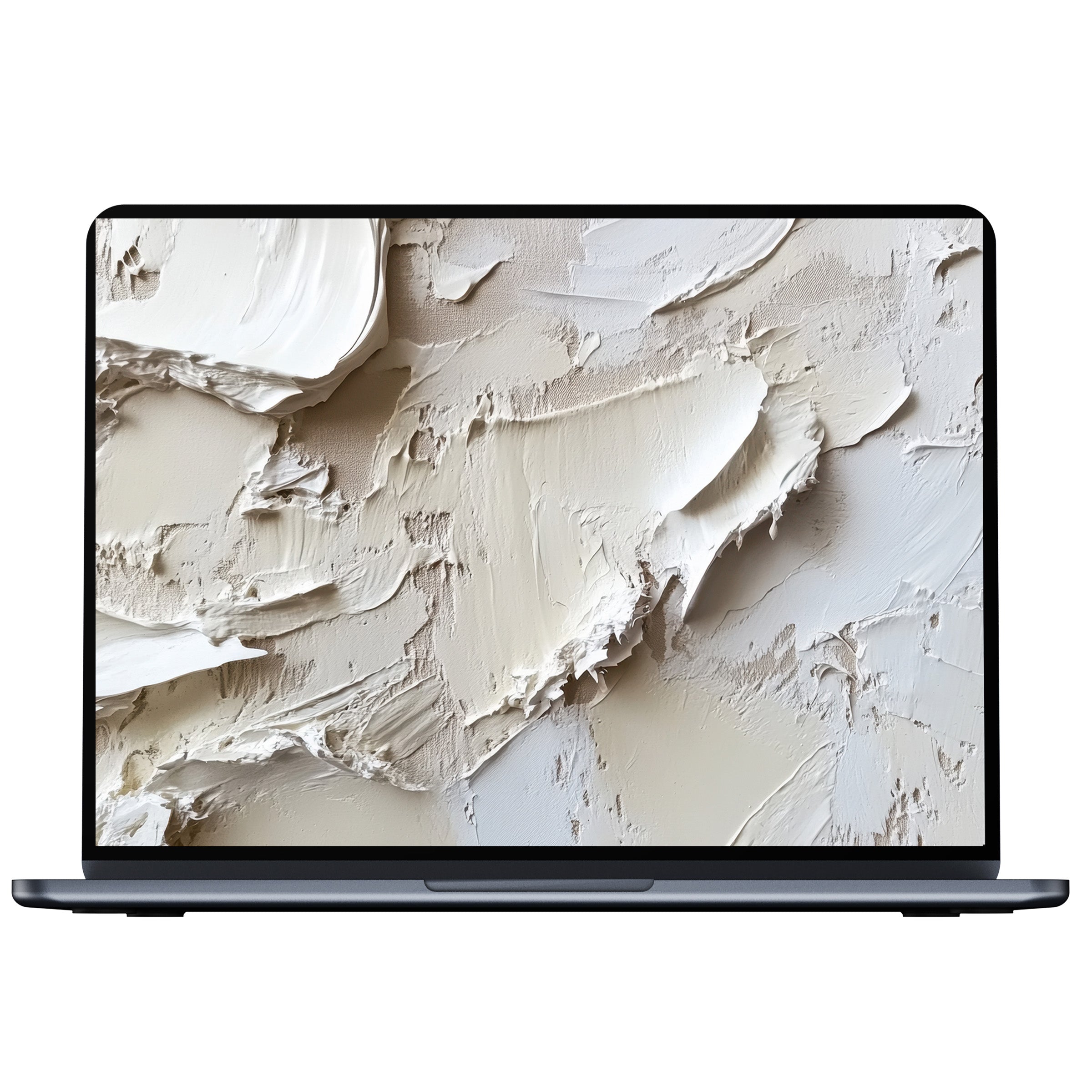 Neutral desktop wallpaper digital download in elegant textured cream, designed for PC, laptop, and Mac to inspire calm mindfulness