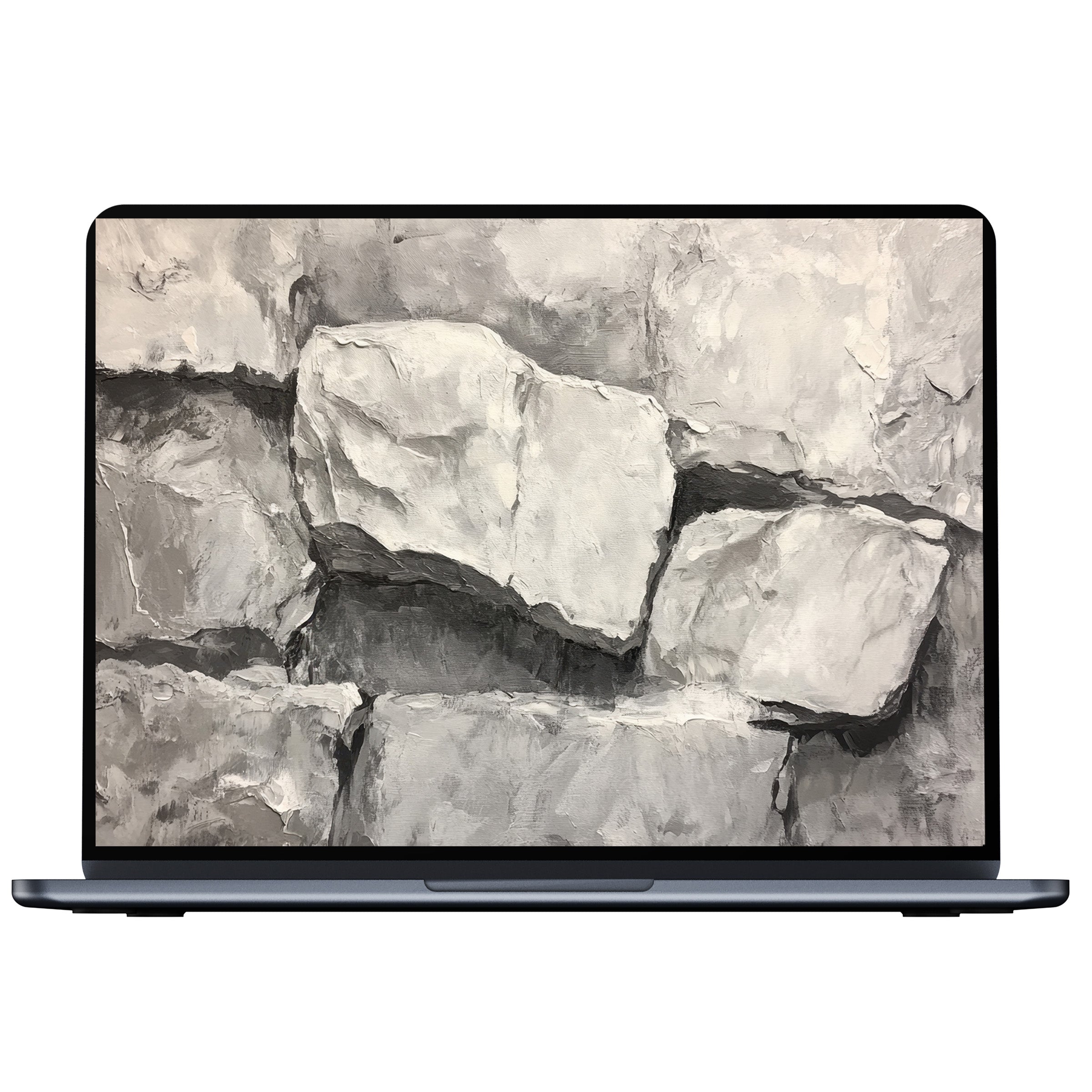 Elegant neutral desktop wallpaper digital download featuring textured gray stone art creates calm inspiration for PC and laptop backgrounds