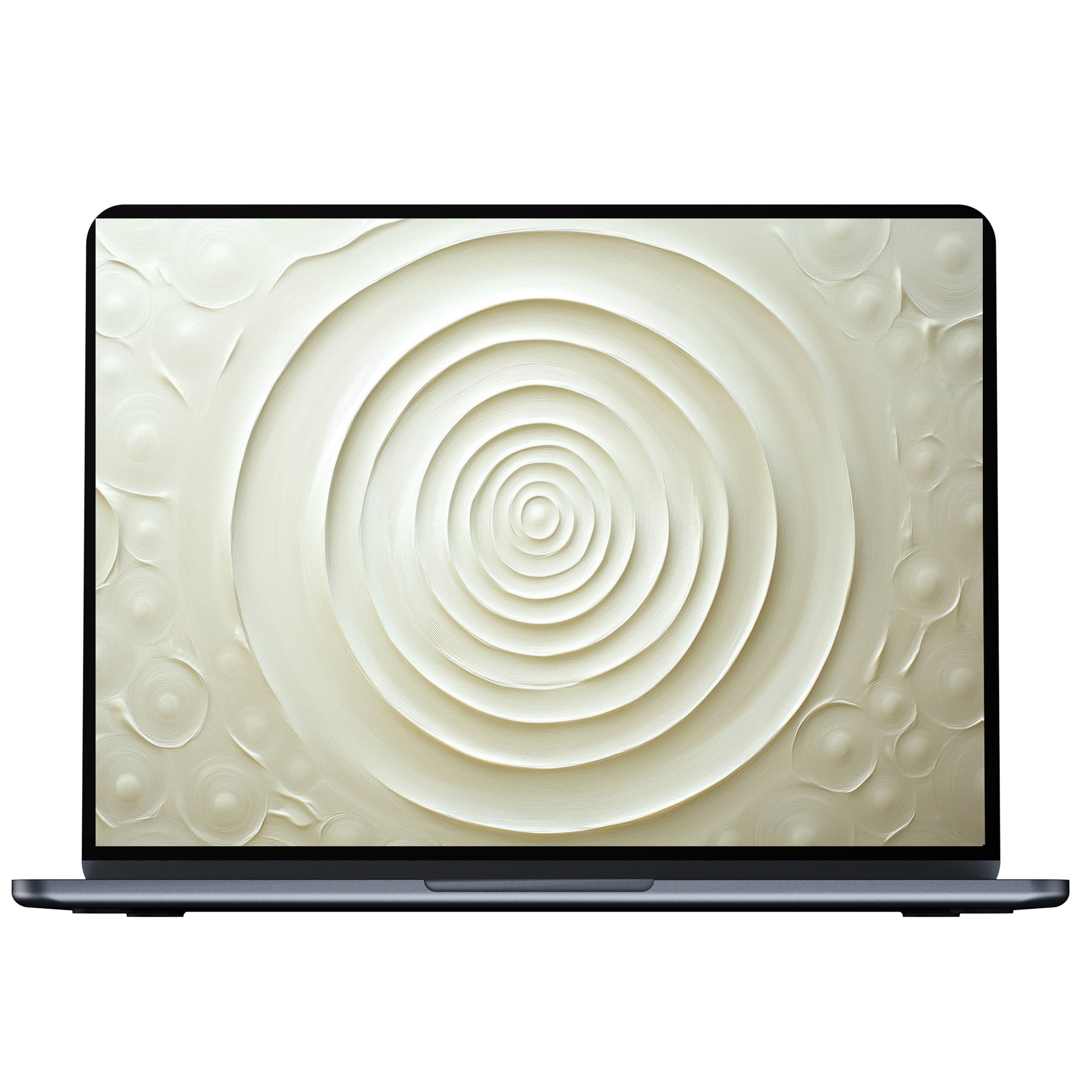Neutral desktop wallpaper featuring elegant concentric circles in soft cream tones inspires calm and fits any PC or laptop digital download
