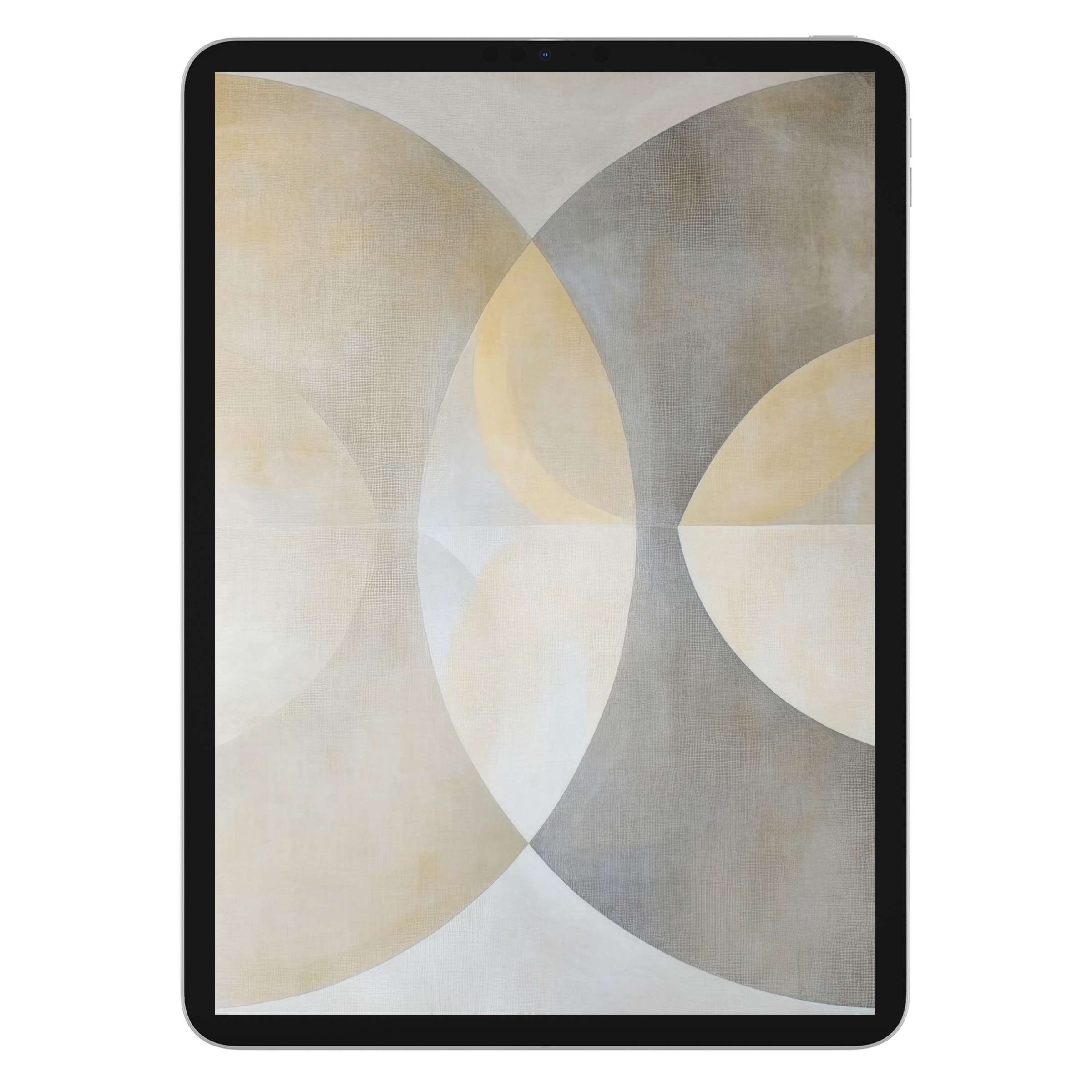 Elegant neutral iPad wallpaper featuring soft geometric textures, ideal digital download for calm backgrounds on tablets