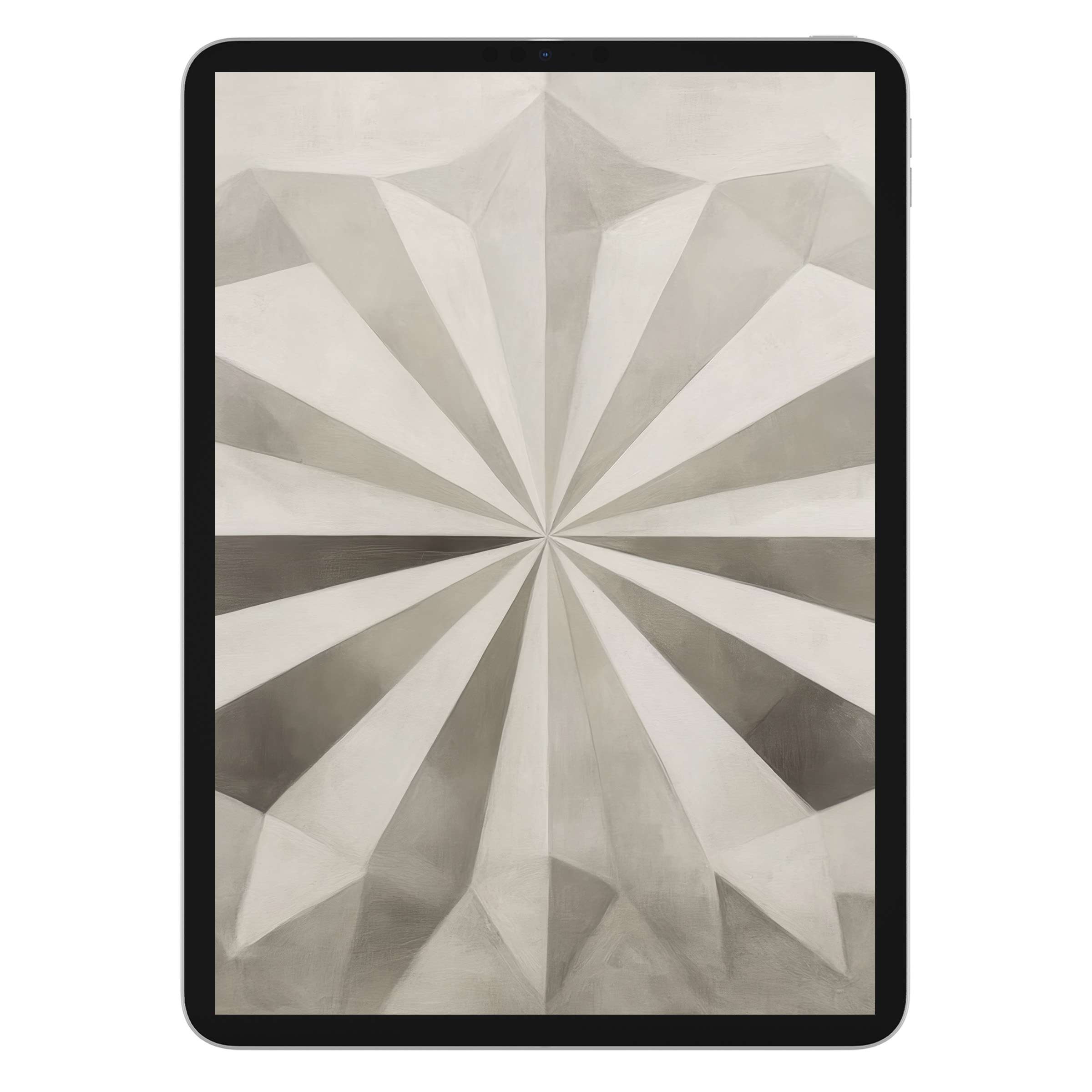 Neutral iPad wallpaper featuring an elegant geometric pattern in soothing beige tones, perfect digital download for any tablet background