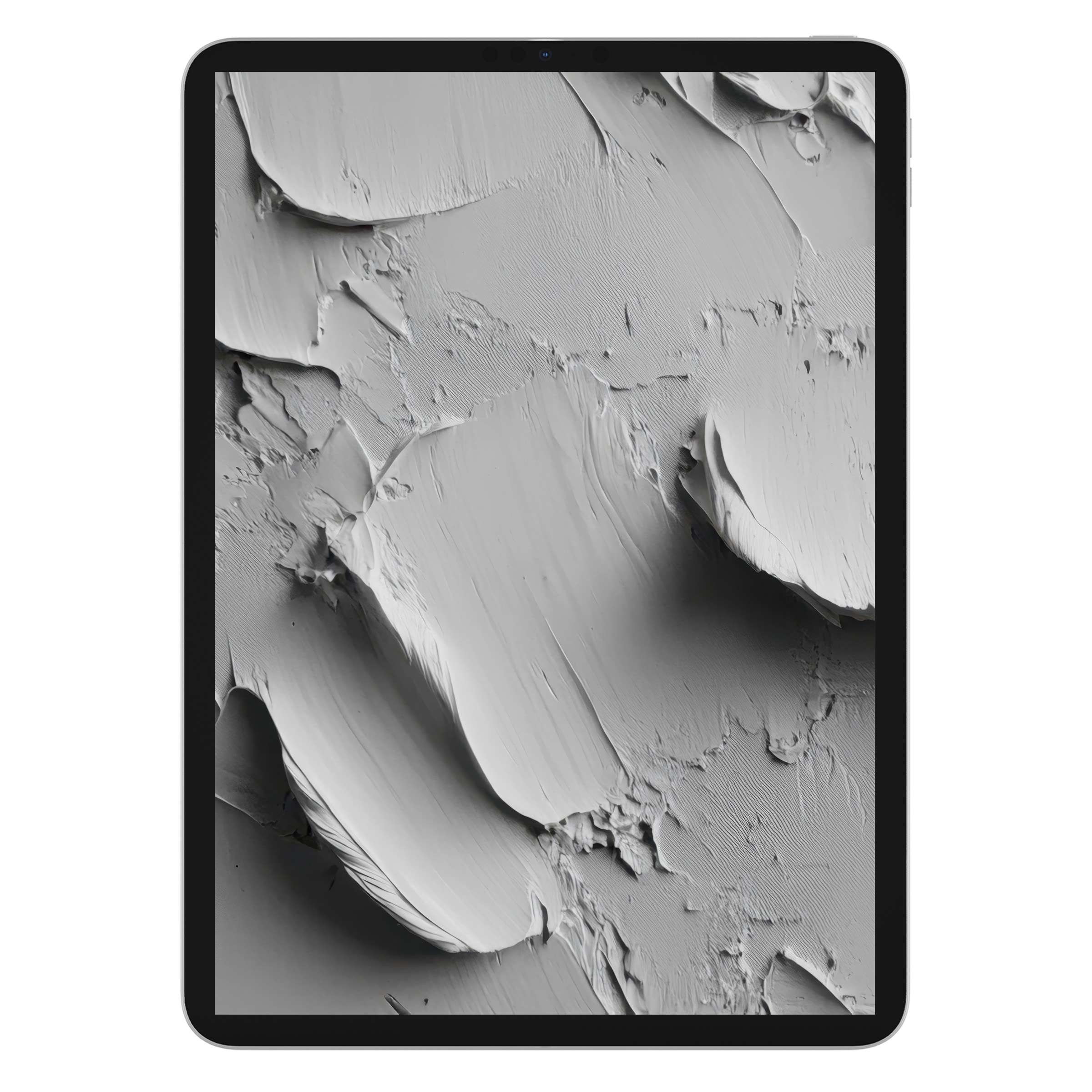 Neutral iPad wallpaper with textured gray brushstrokes creates an elegant tablet background perfect for digital download and calm vibes
