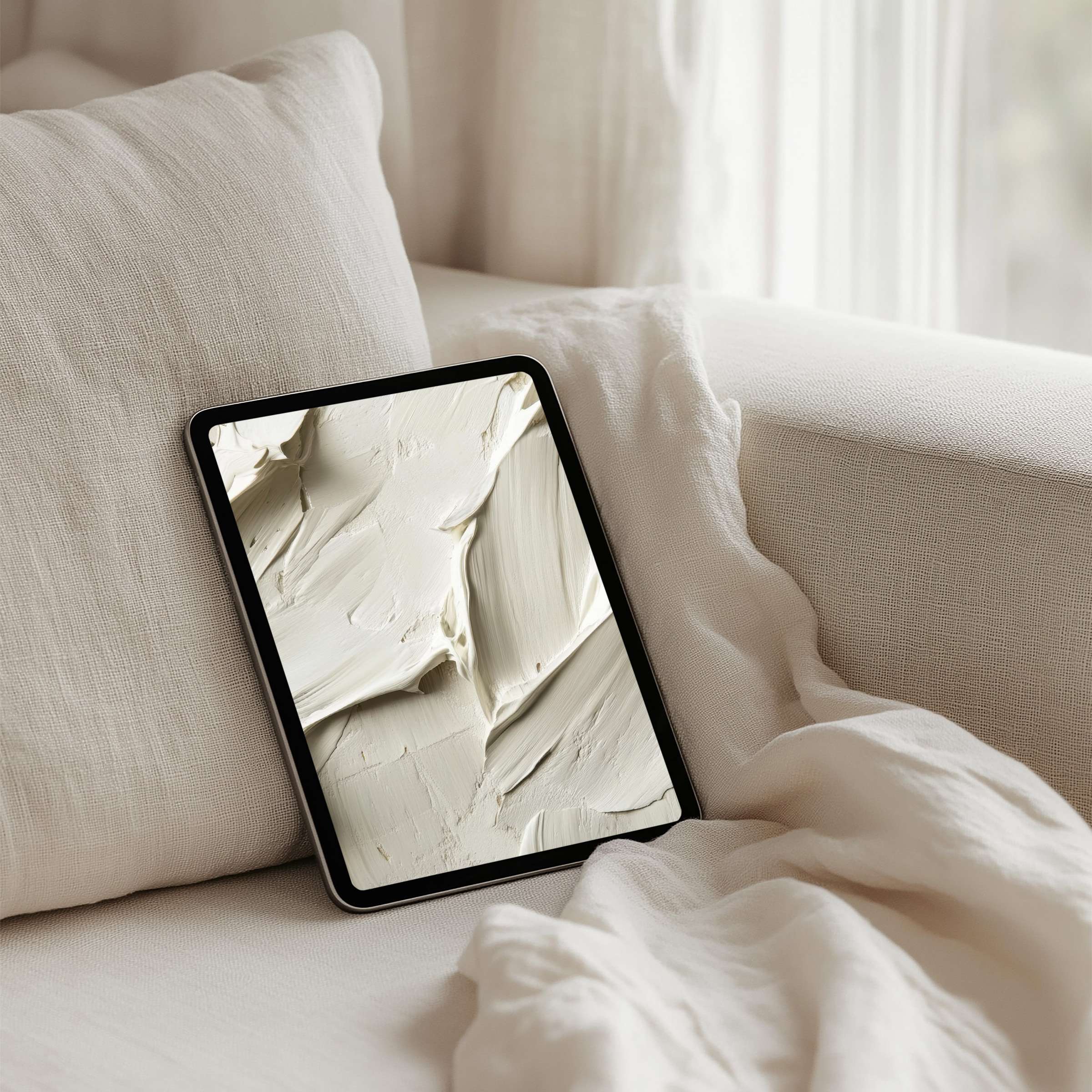 iPad background with elegant cream texture creates a serene mood for your tablet instant download for calm and inspiration