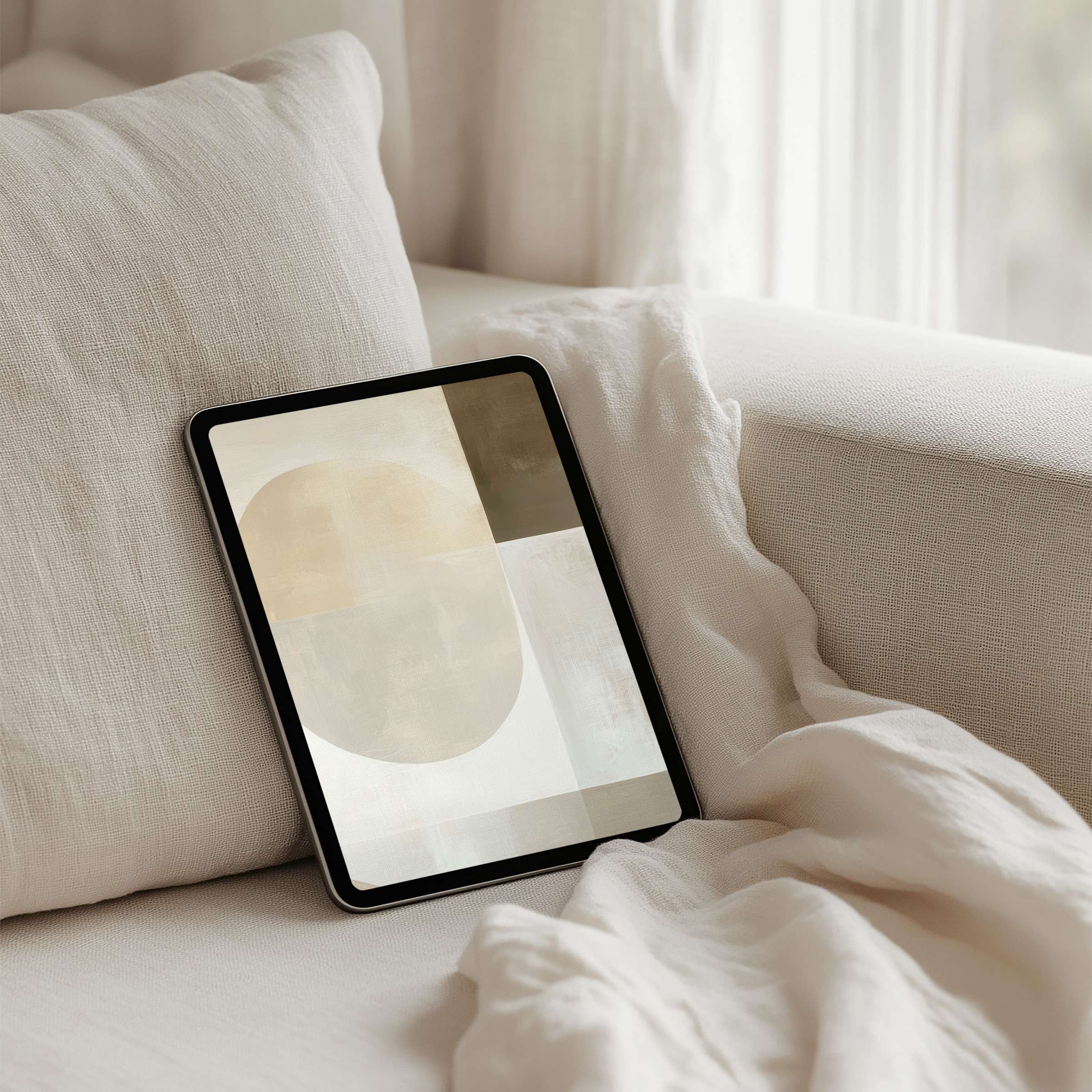 Elegant abstract iPad background for instant download offers calm inspiration on any tablet blending soft neutrals and mindful design
