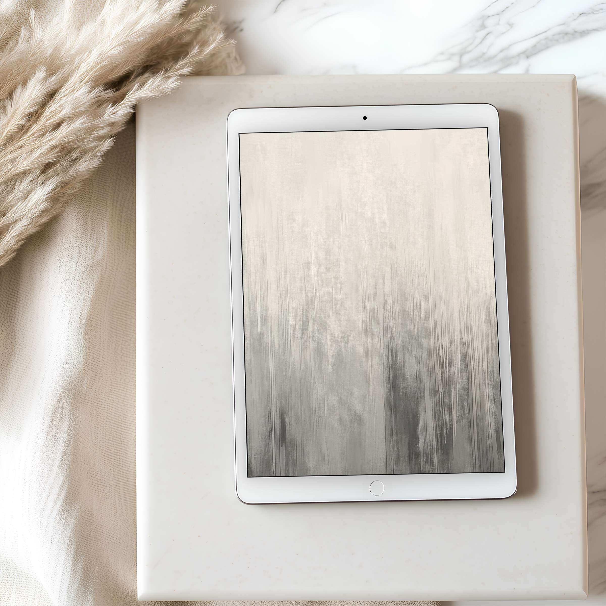 Elegant abstract tablet wallpaper in calming neutral tones beautifully complements modern interiors ideal for iPad and Android devices