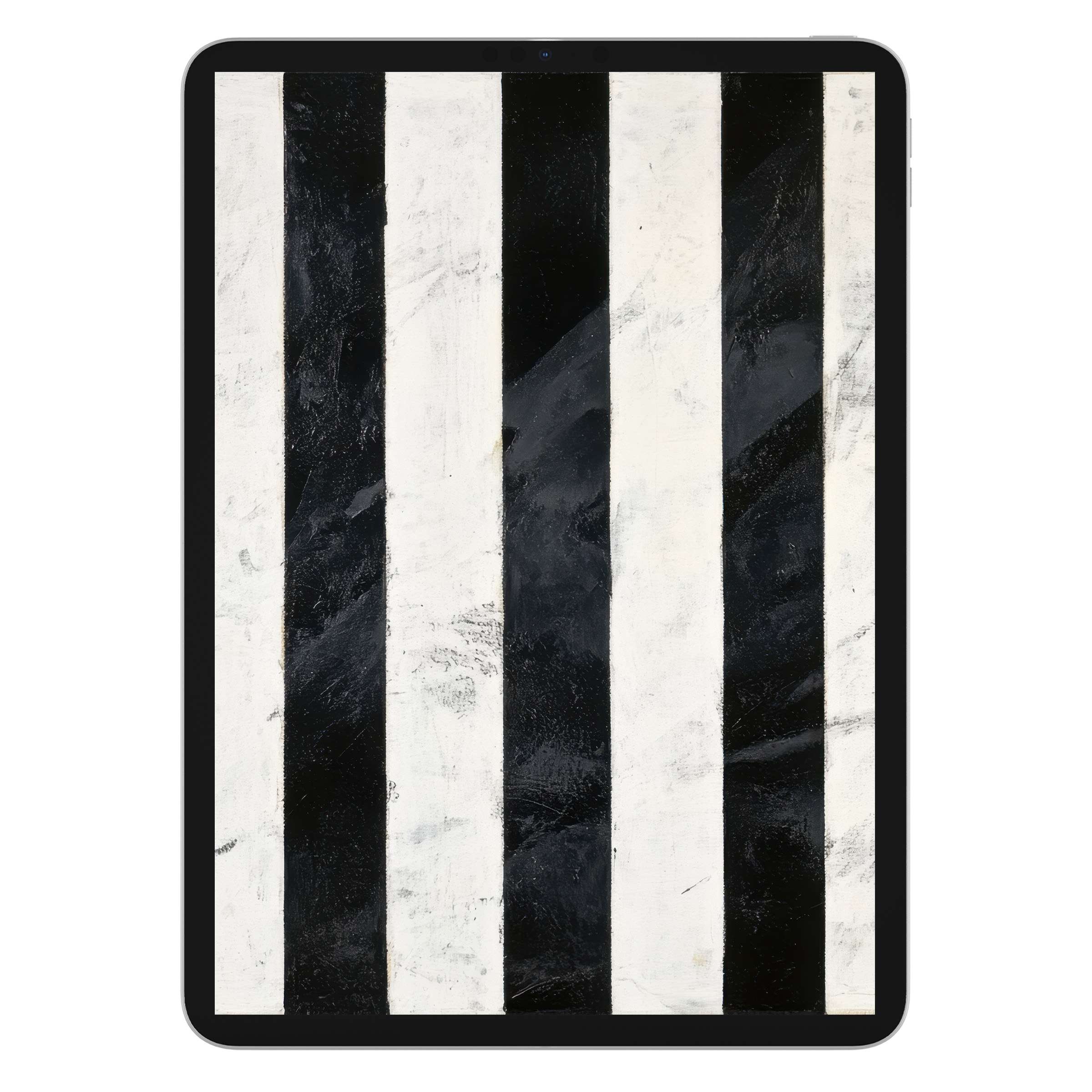 Elegant neutral iPad wallpaper with black and white stripes for tablet background digital download ideal for modern design lovers