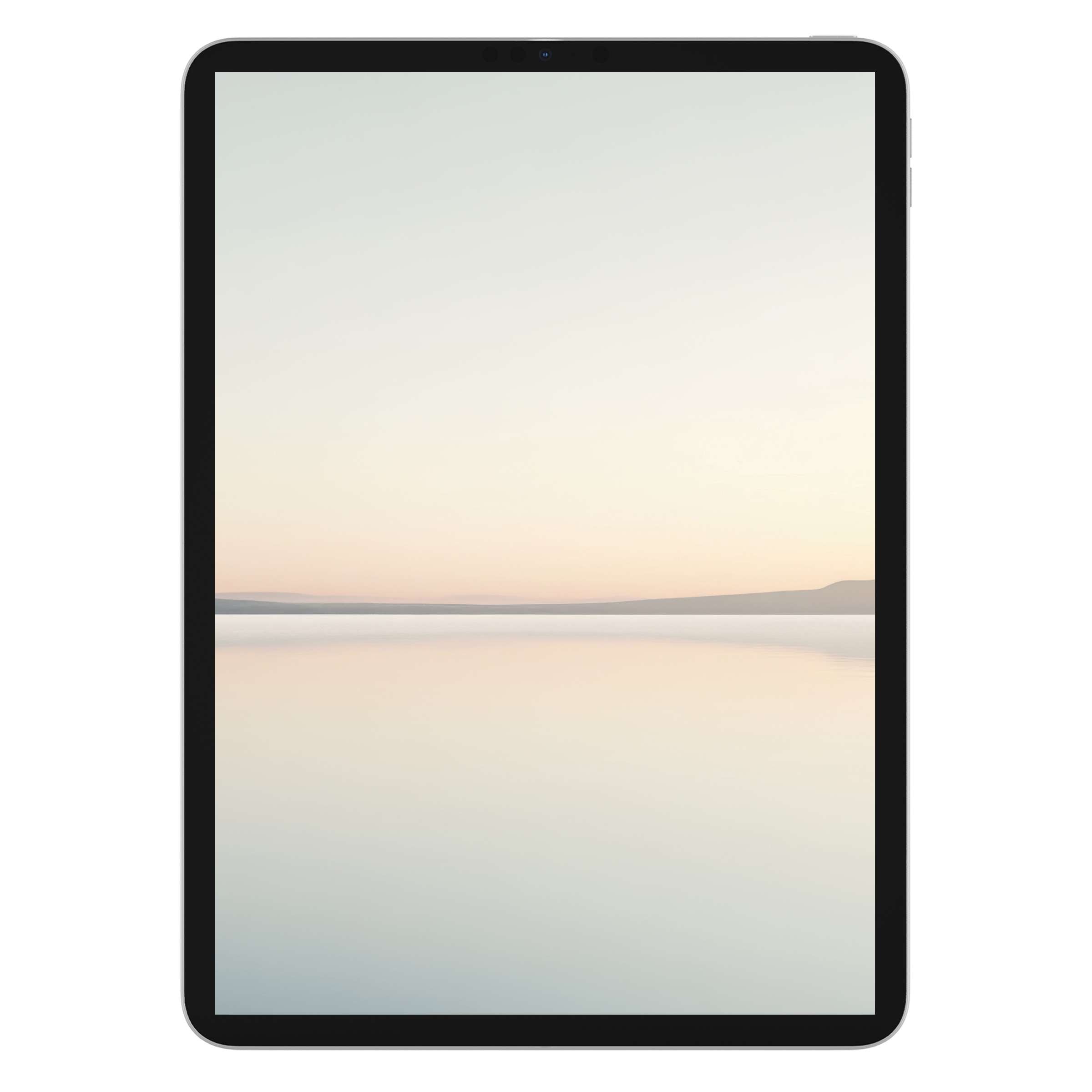 Serene neutral iPad wallpaper with soft pastel hues for tablet background, ideal for digital download and mindful aesthetics