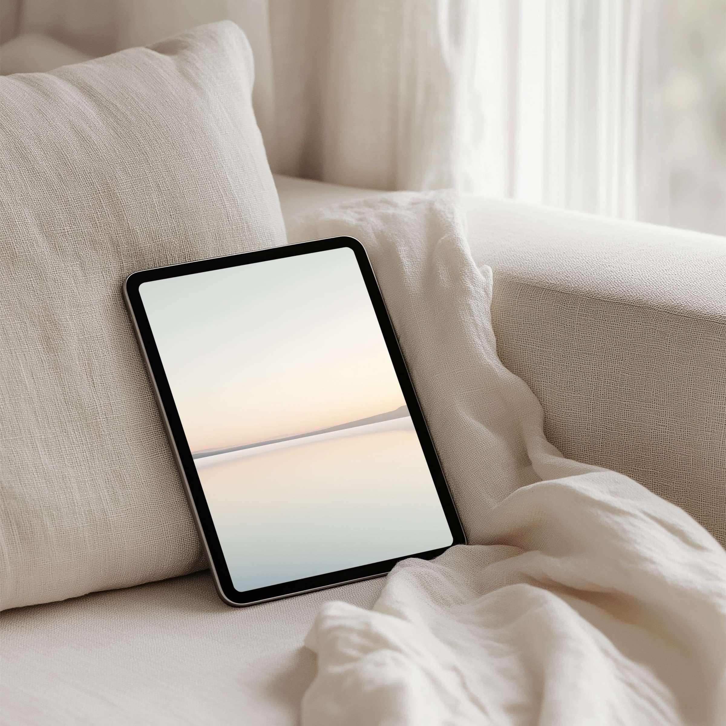 Elegant minimalist iPad background, perfect for calm and mindful living, available for instant download to fit any tablet