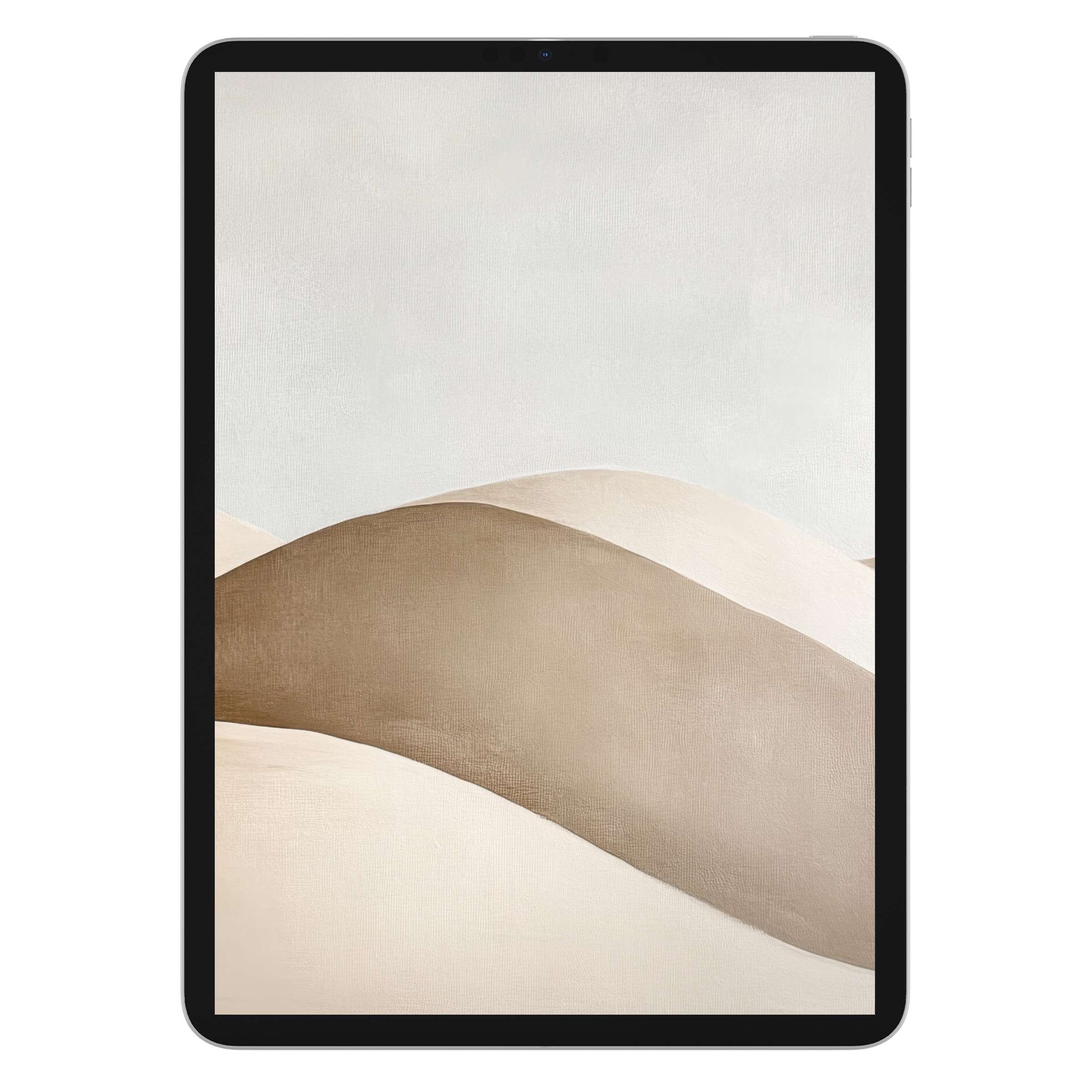 Neutral iPad wallpaper featuring serene beige sand dunes, offering a calming digital download background for any tablet screen