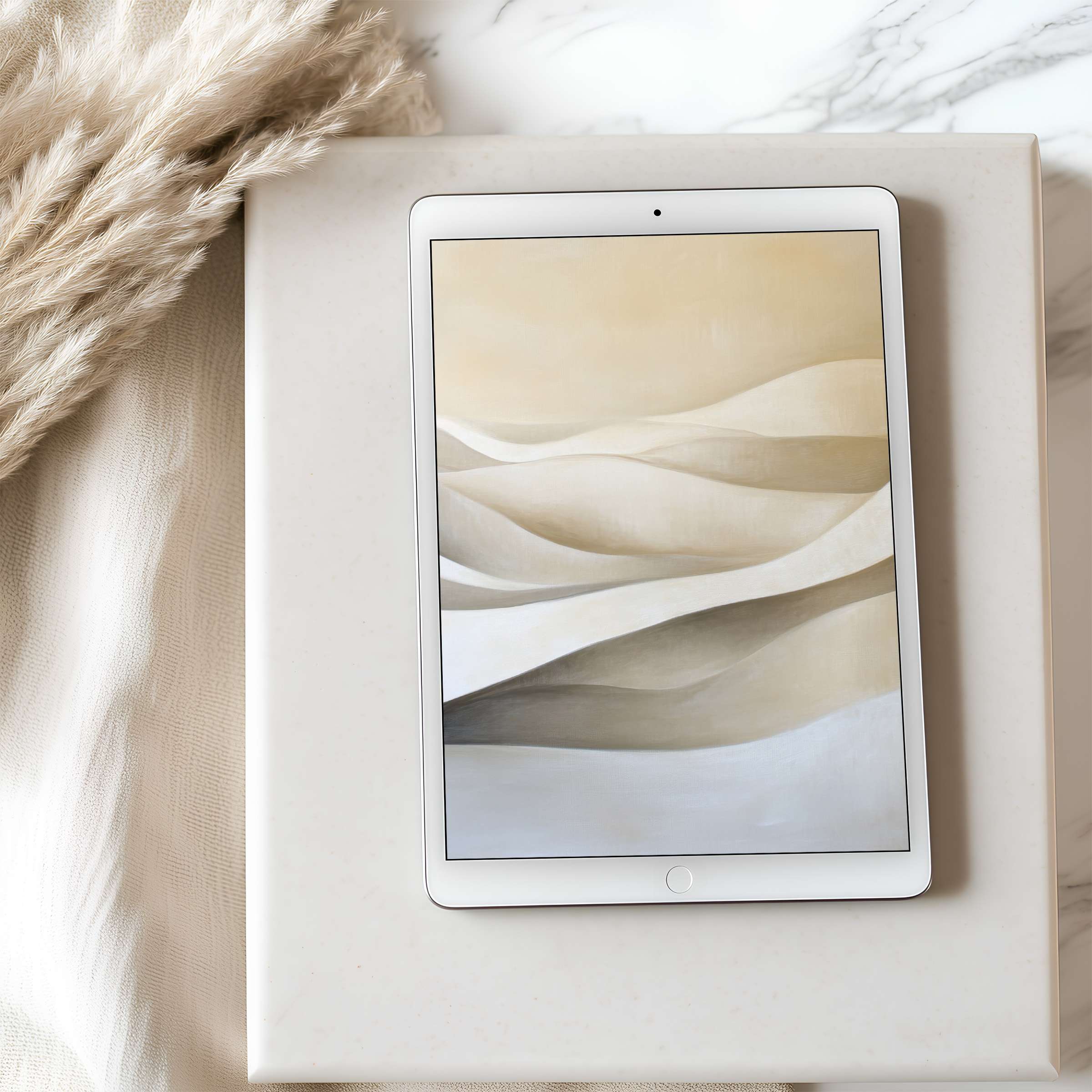Elegant dune-inspired tablet wallpaper in high resolution enhances serene decor, ideal for iPad and Android download, eco-friendly design