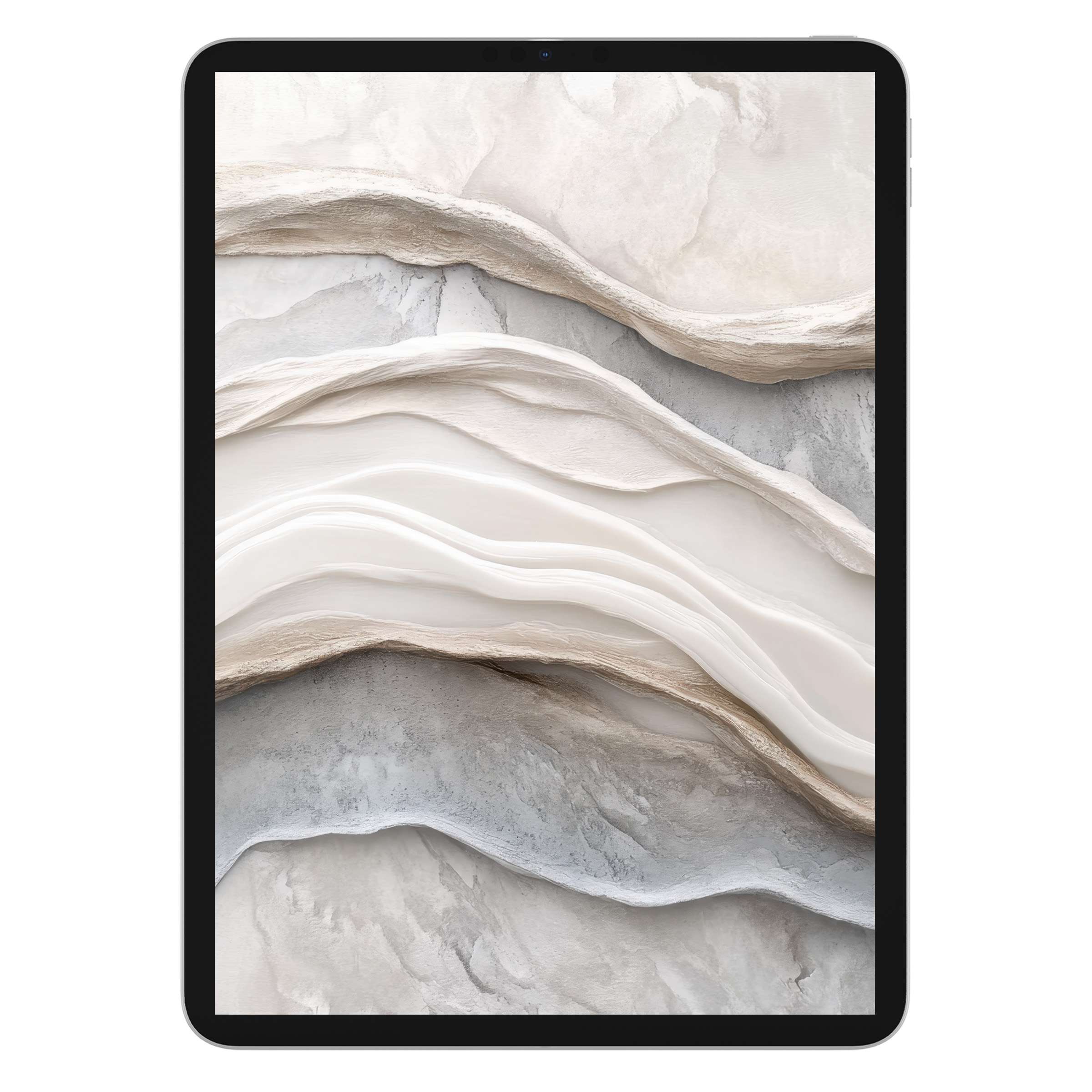 Neutral iPad wallpaper with soft earthy layers, digital download creates a serene tablet background for elegant, sustainable aesthetics