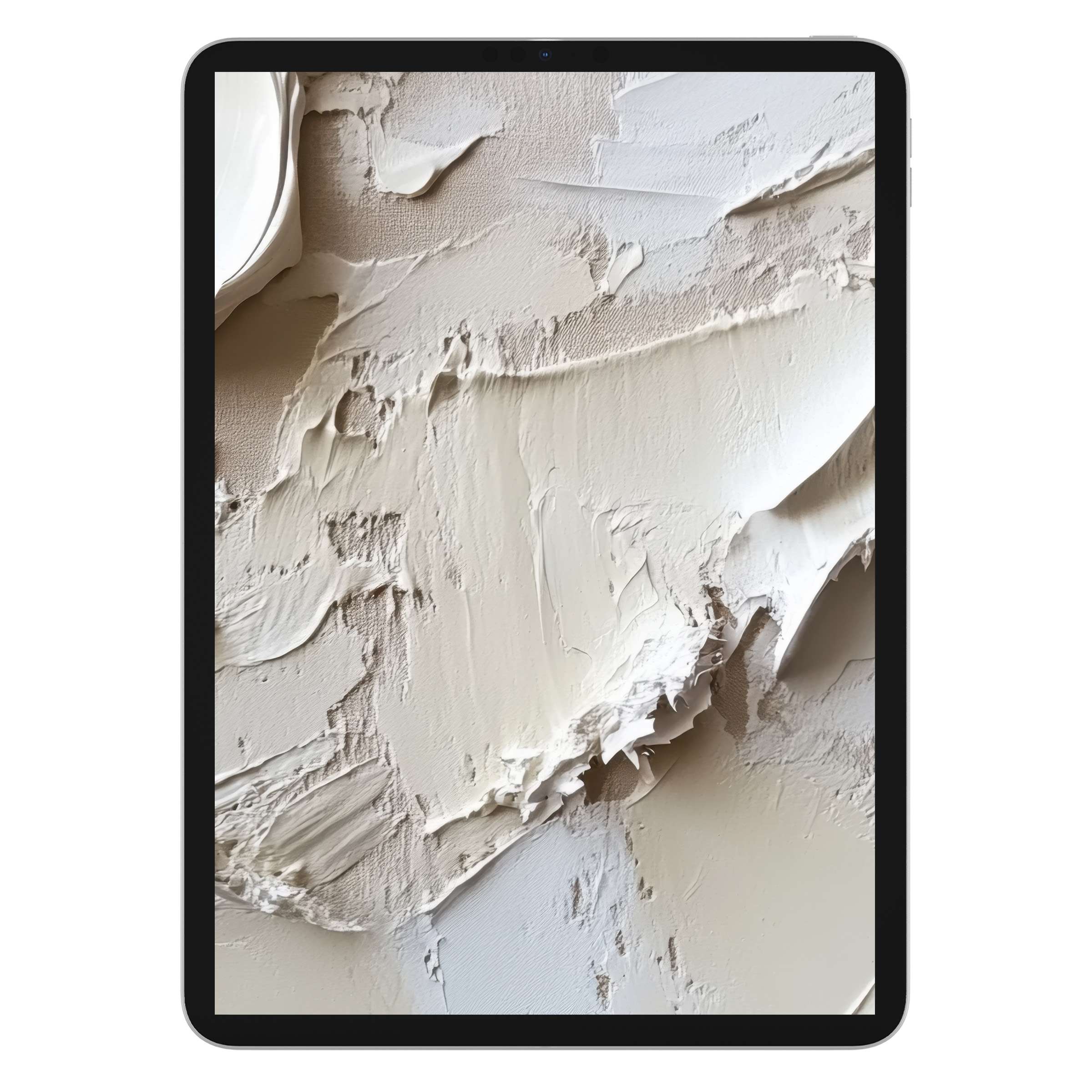 Neutral iPad wallpaper with creamy textured strokes creating an elegant background for tablets Digital download offers calming aesthetics