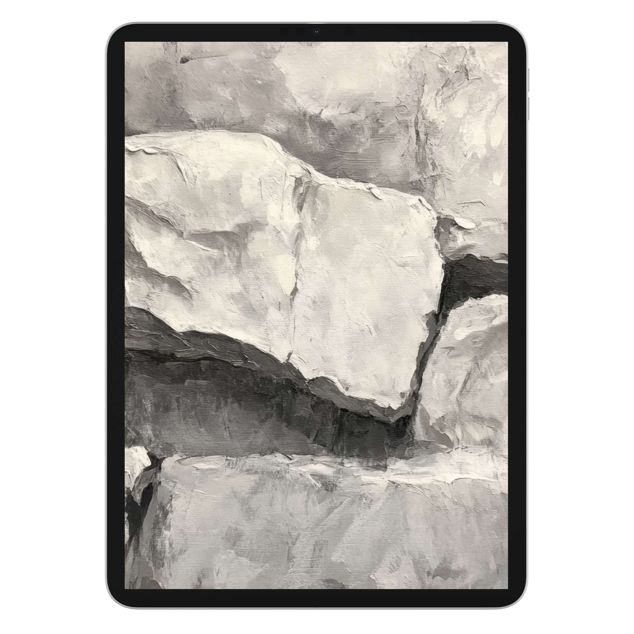 Neutral iPad wallpaper with abstract stone-like textures offers a calm digital download for stylish tablet background use