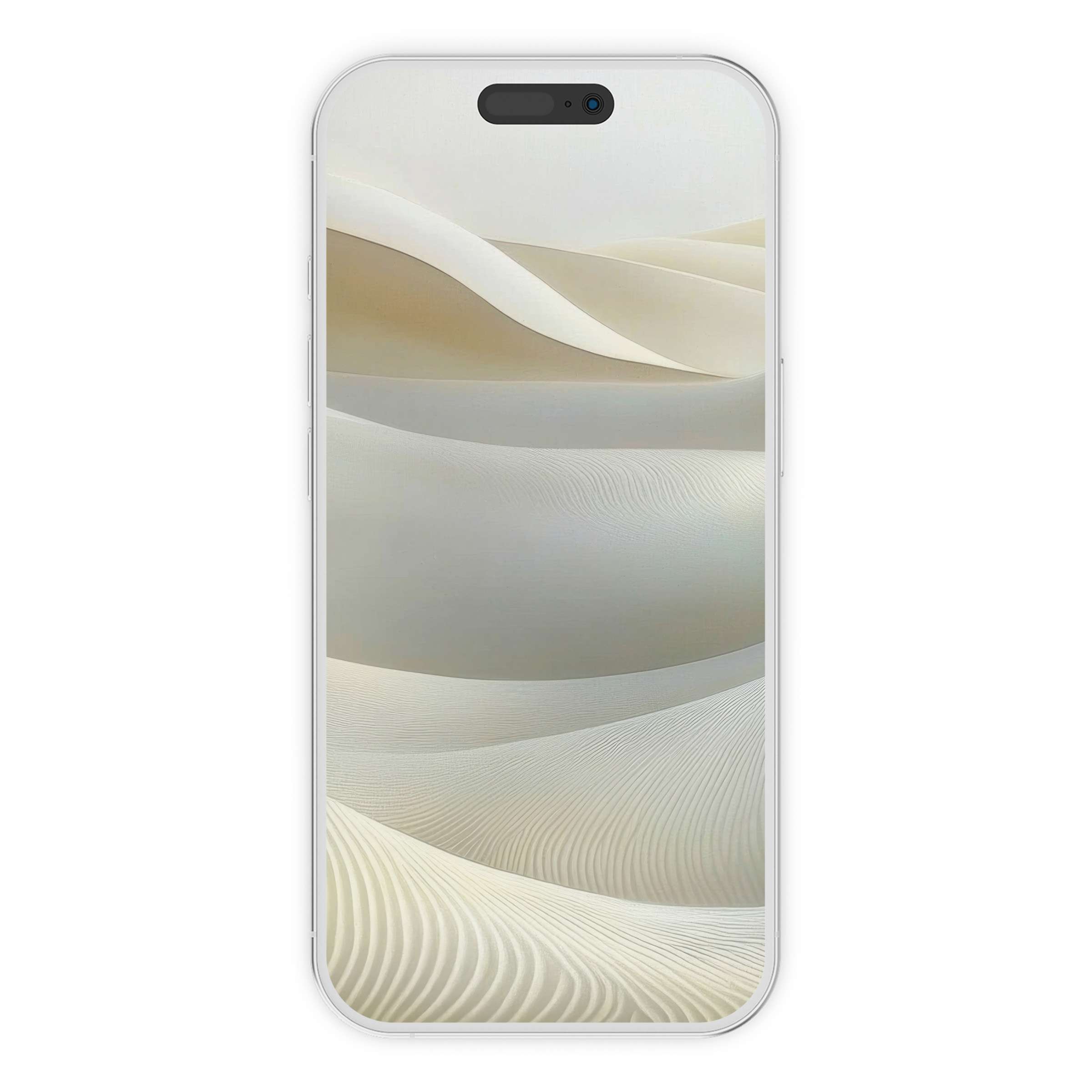 Elegant neutral iPhone wallpaper showcasing serene sand dunes, perfect phone background for a calming digital download ambiance