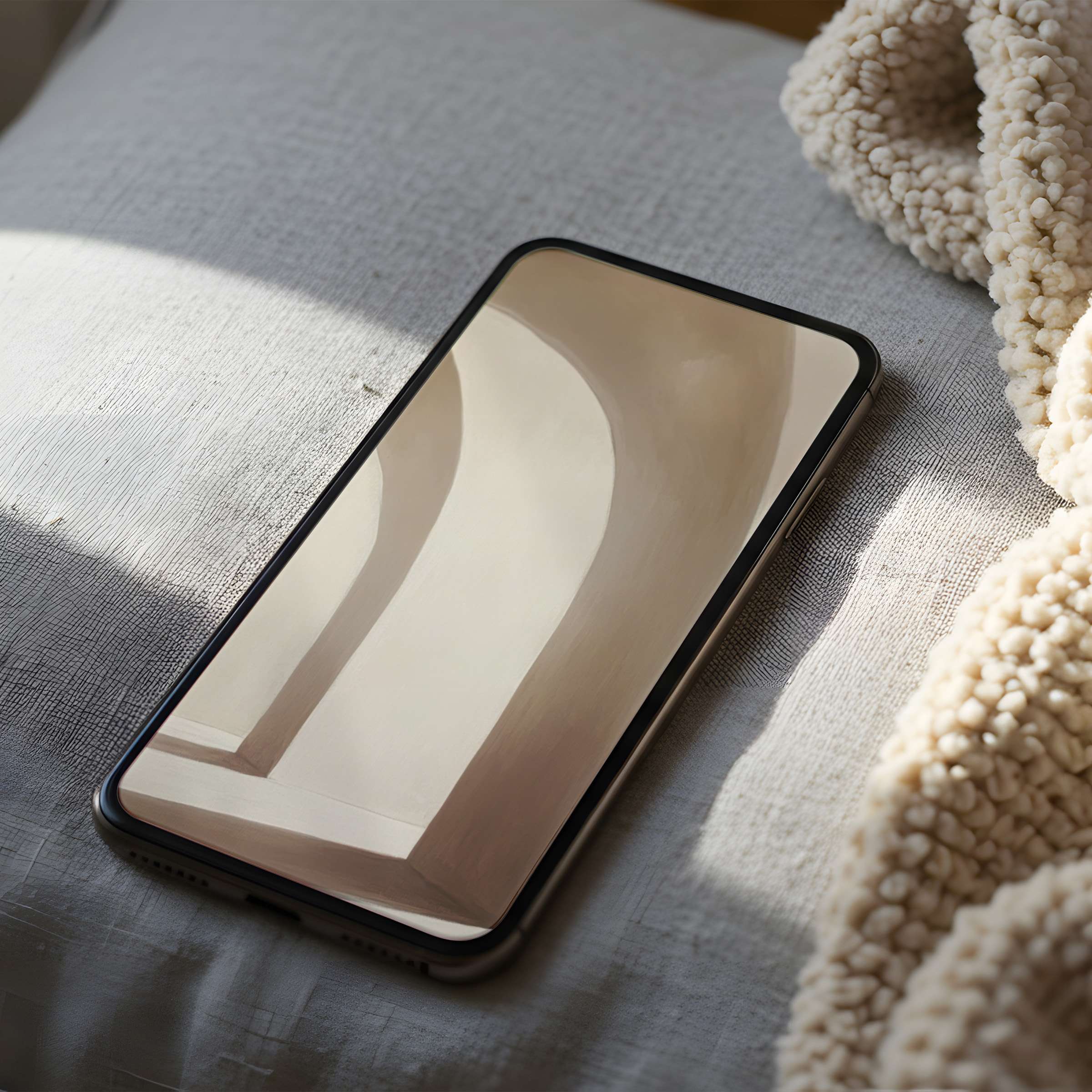 Elegant phone wallpaper with creamy arch design, perfect for high resolution digital download on iPhone or Android devices, soothing and stylish