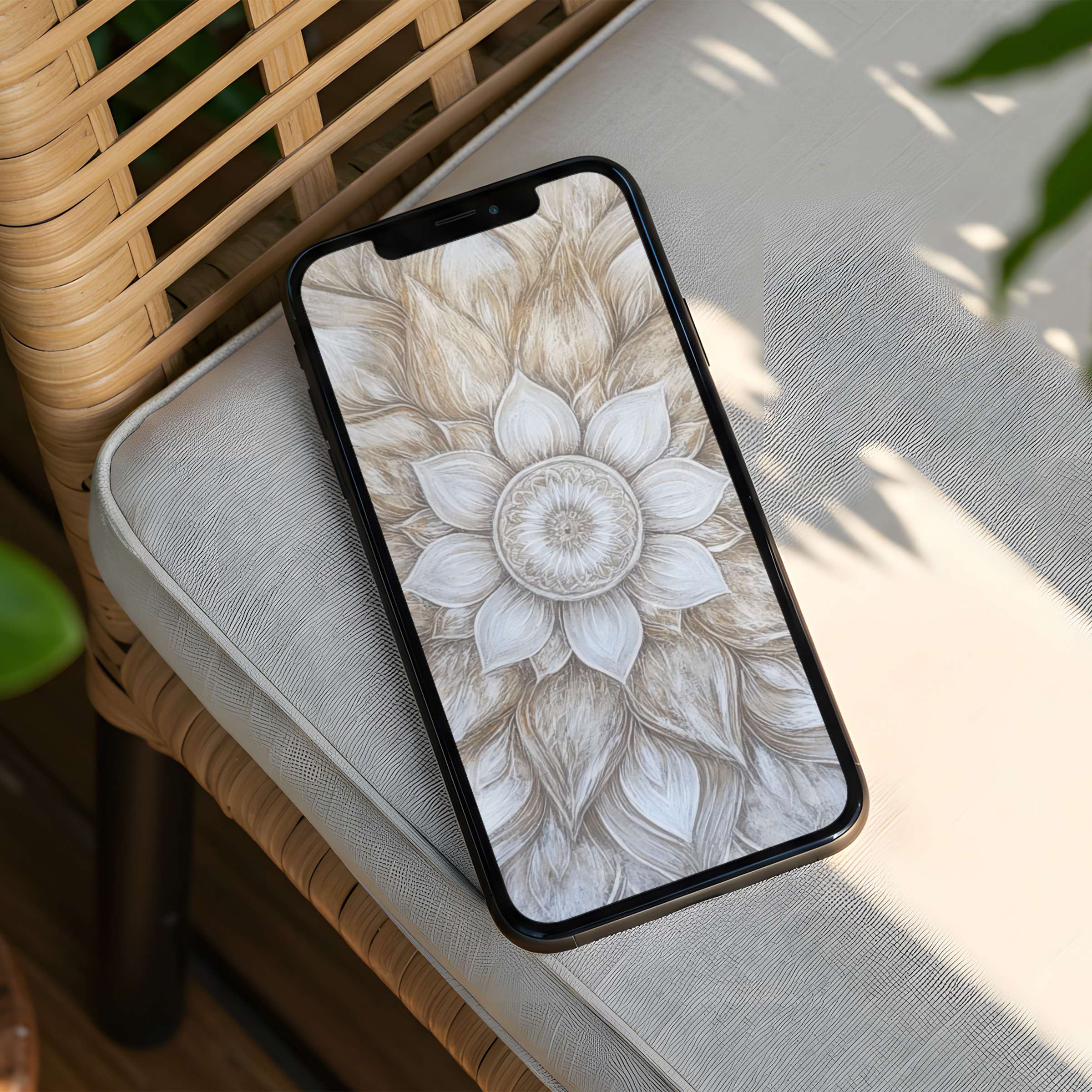Elegant sunflower design iPhone background offering instant download for phone users seeking calm and inspiration in aesthetics