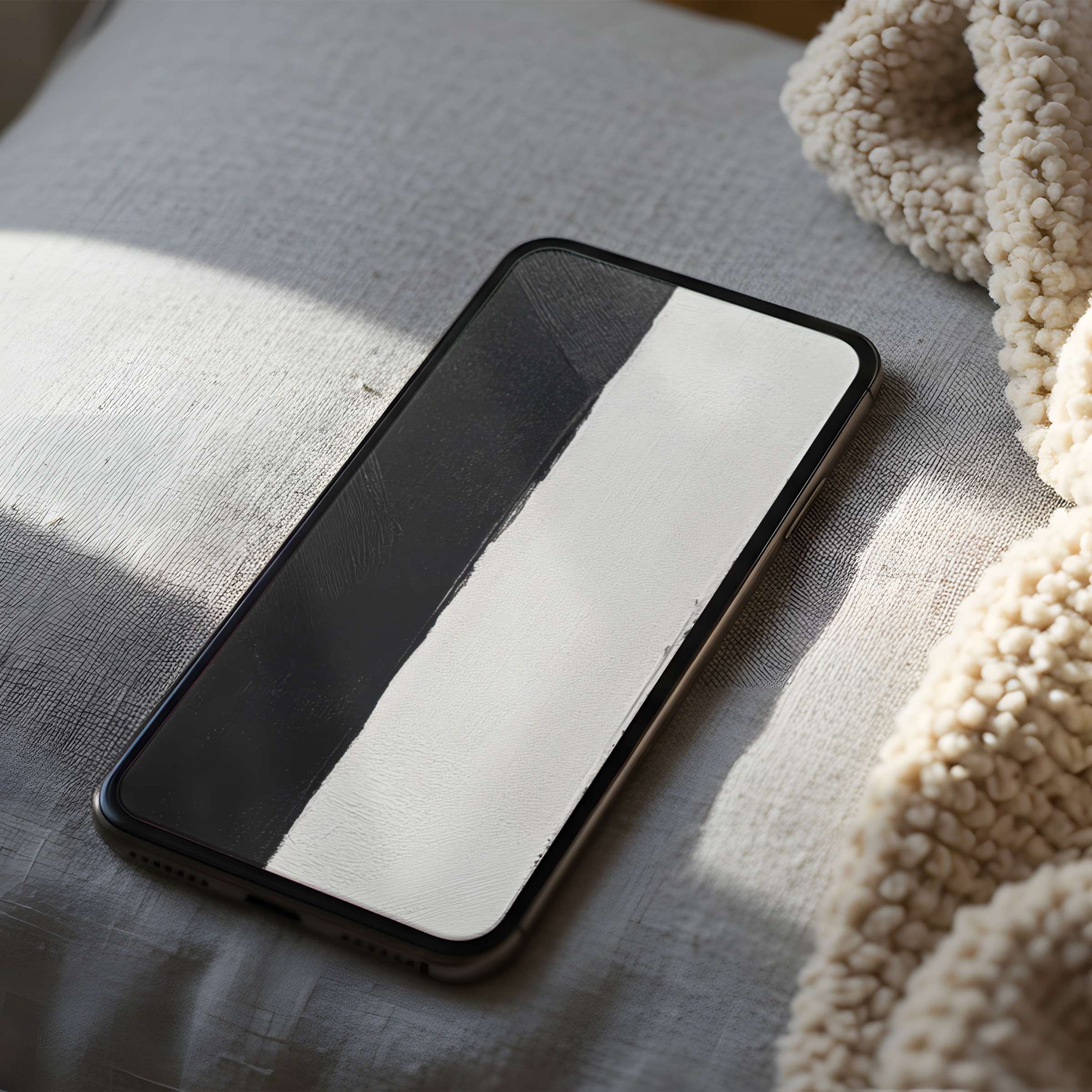 Elegant black and white abstract phone wallpaper offers high-resolution serenity for iPhone and Android digital download users