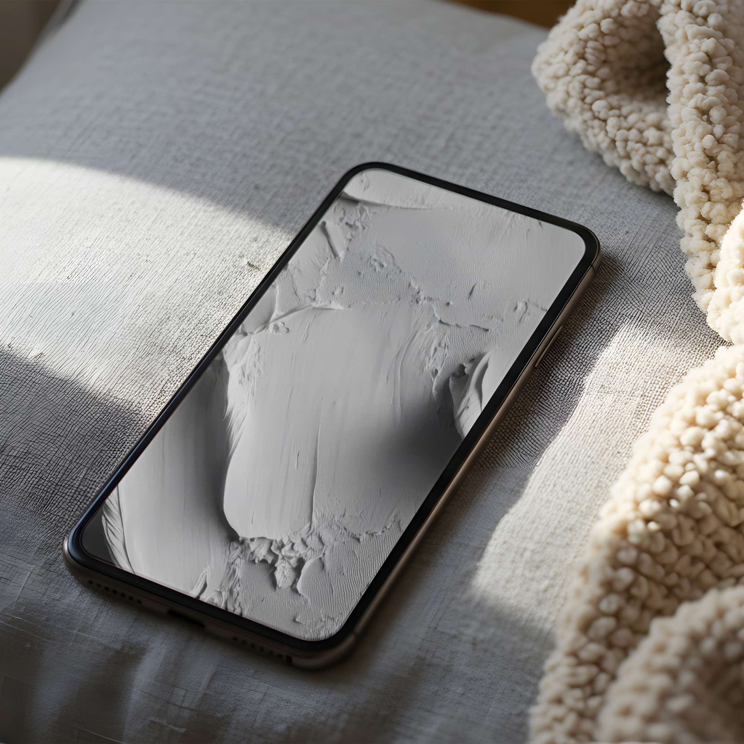 Elegant abstract phone wallpaper in soothing gray tones on high resolution, perfect for iPhone and Android digital download use