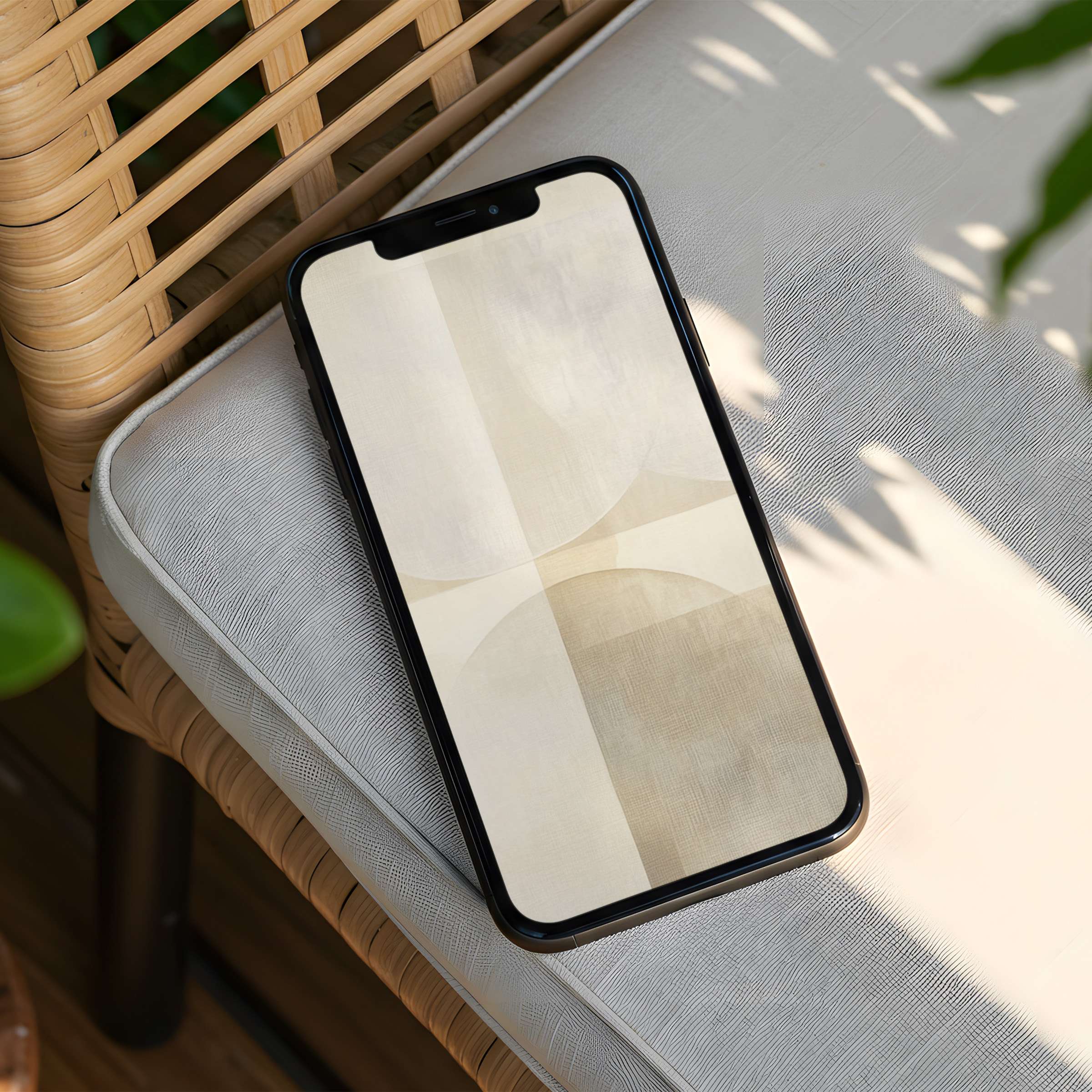 Elegant abstract iPhone background with soft beige tones enhances mindfulness and calm instant download for your phone decor
