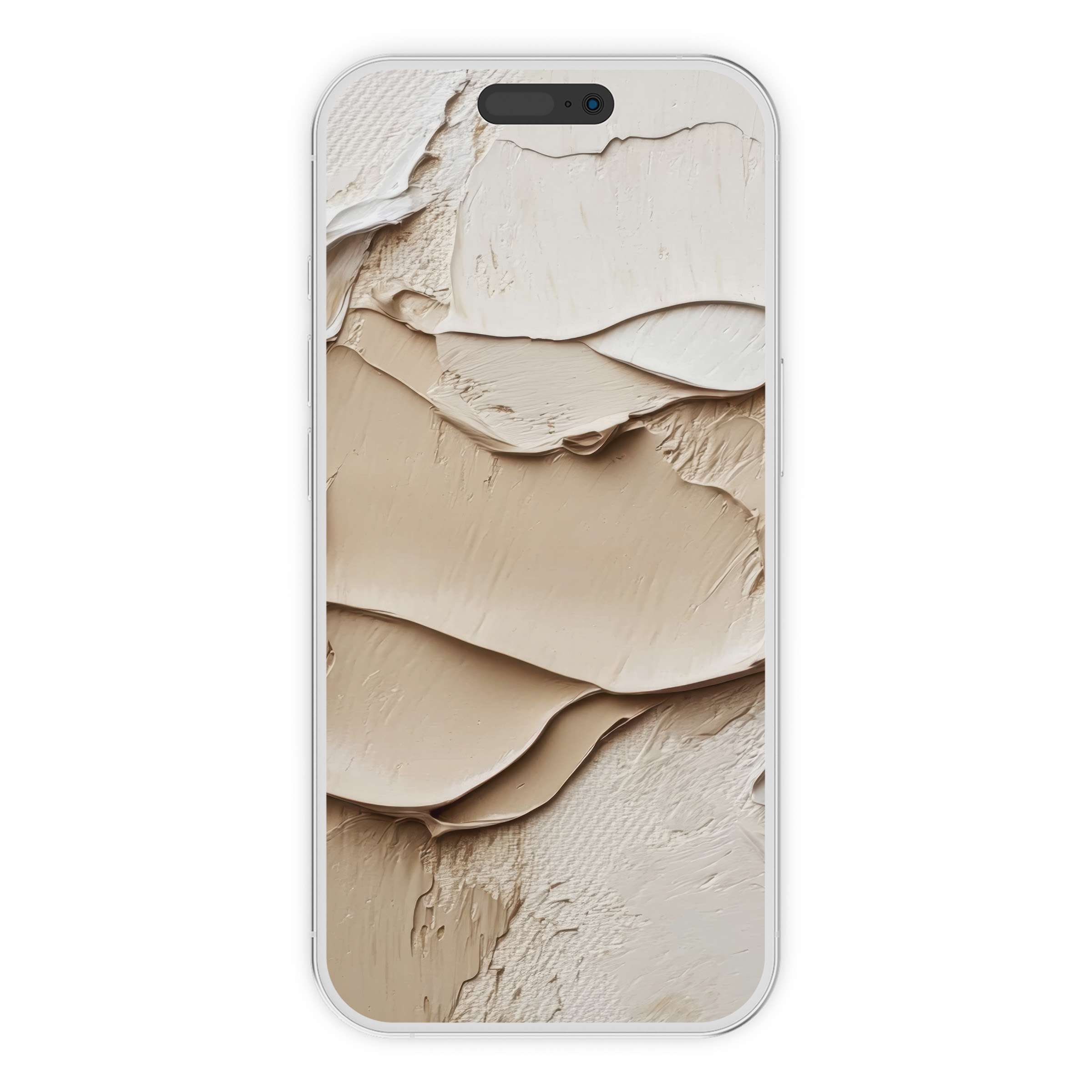 Elegant neutral iPhone wallpaper with textured cream and beige layers for a calming phone background, perfect digital download for all devices