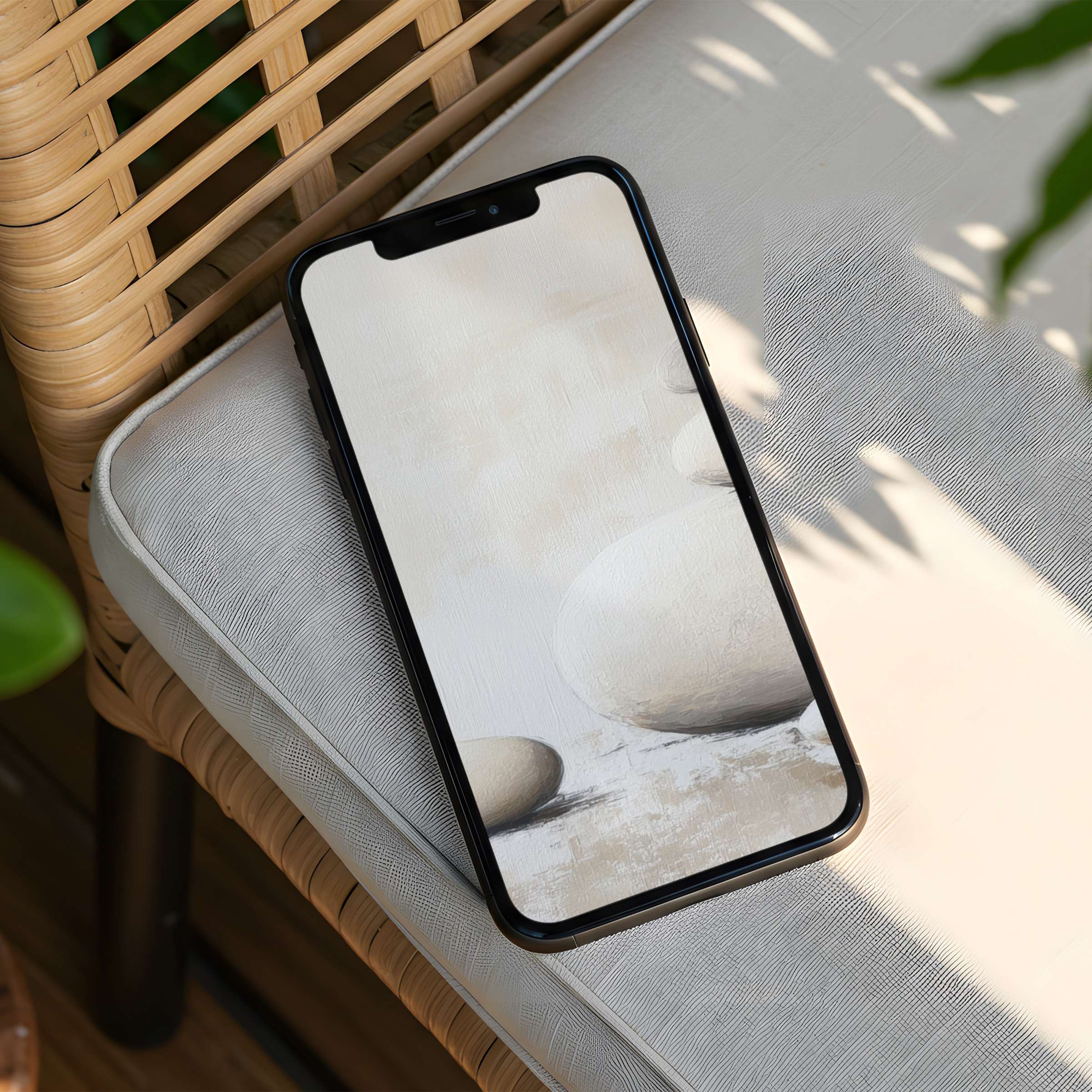 Elegant iPhone background with soft neutral tones inspires calm and mindfulness instant download fits any phone enhancing aesthetics